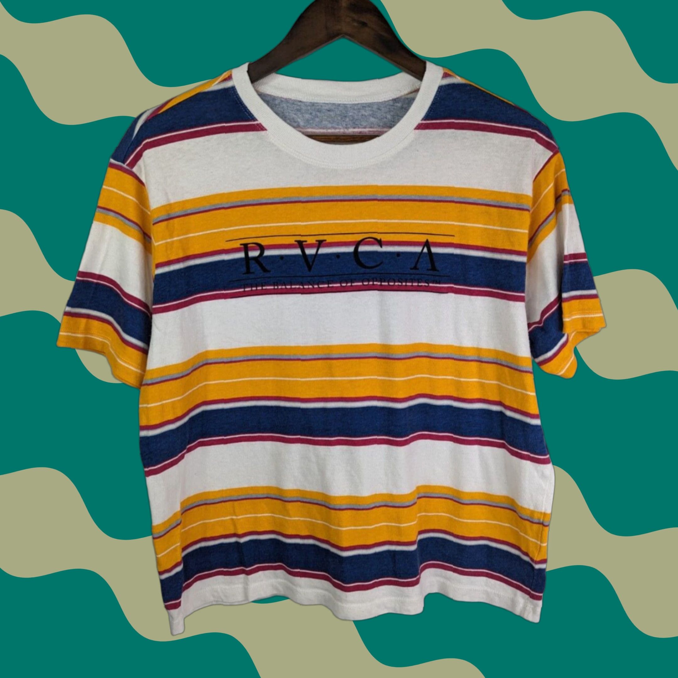 RVCA RVCA T-Shirt Womens Small Striped Multicolored Tee Casual Short Sleeve Crew Neck Pullover Size S / US 4 / IT 40 - 1 Thumbnail