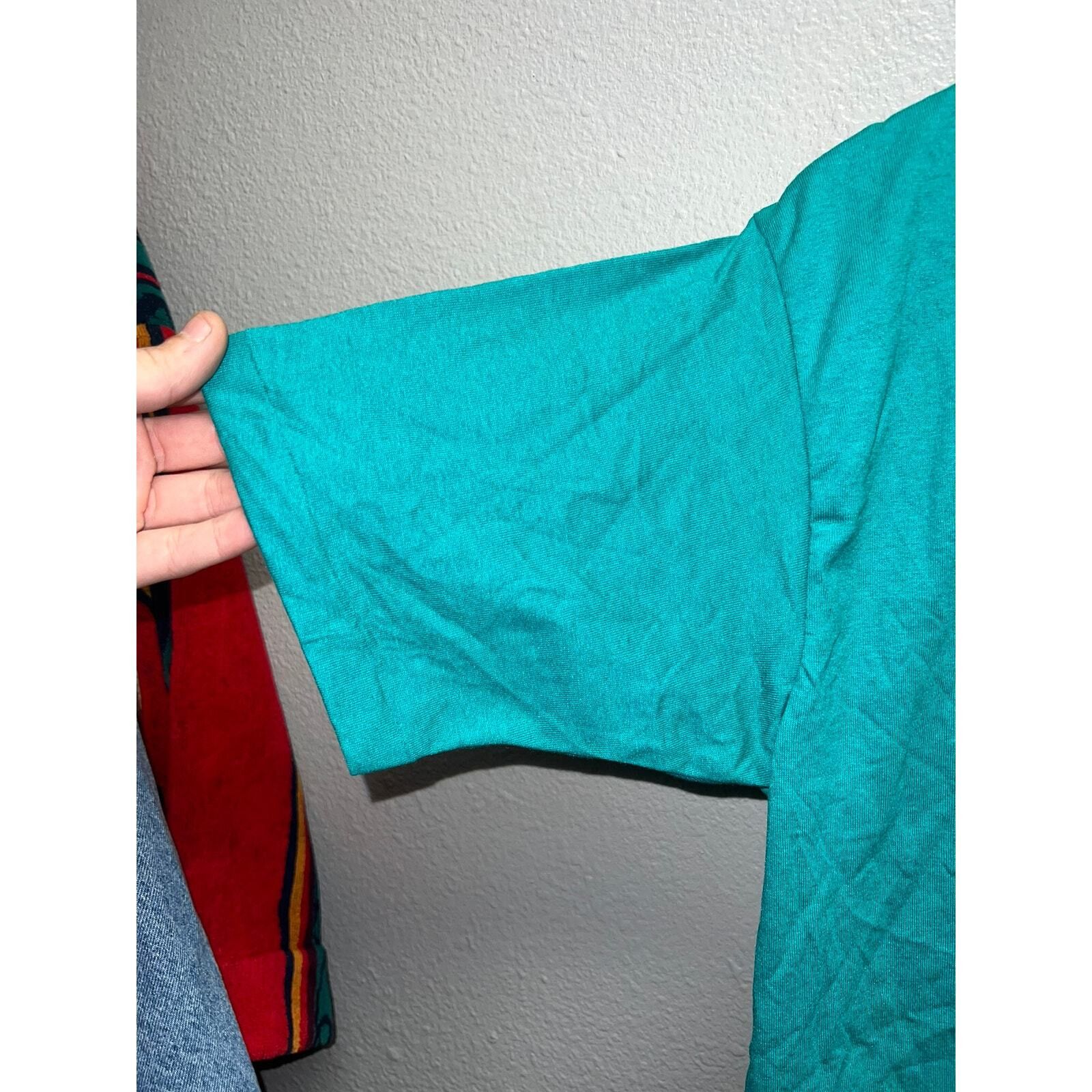 Jerzees Vintage Blank Shirt Jerzees 50/50 Teal Green Plain M Tee Size US M / EU 48-50 / 2 - 4 Thumbnail