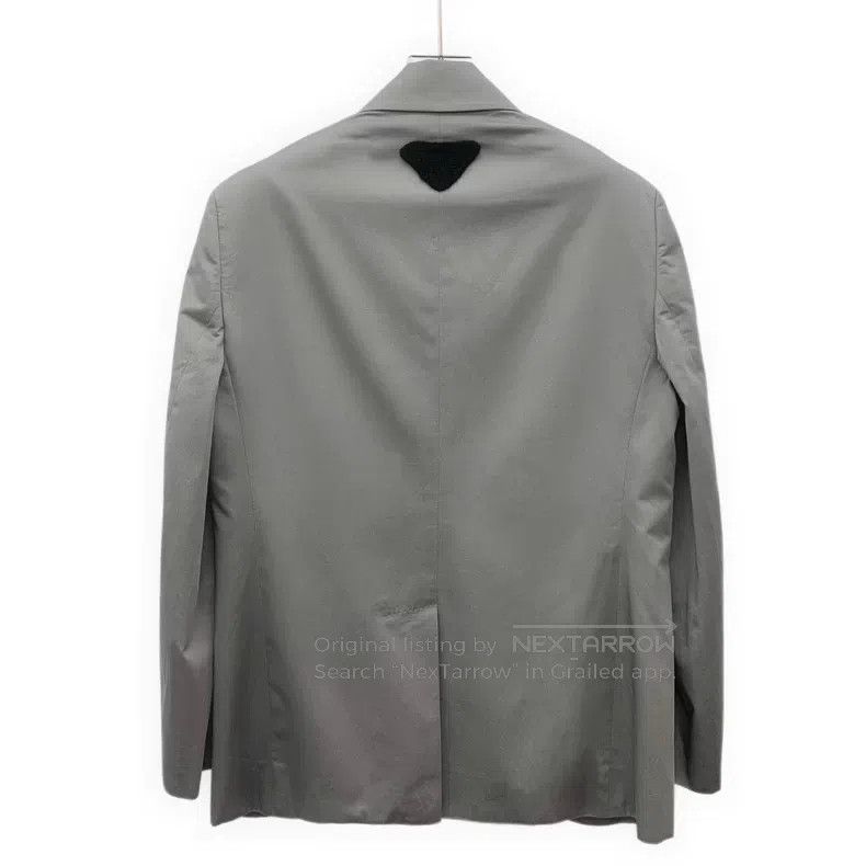 Prada Prada 23 gray triangle standard cotton lapel single-breast Size XXS / US 00 / IT 34 - 2 Thumbnail