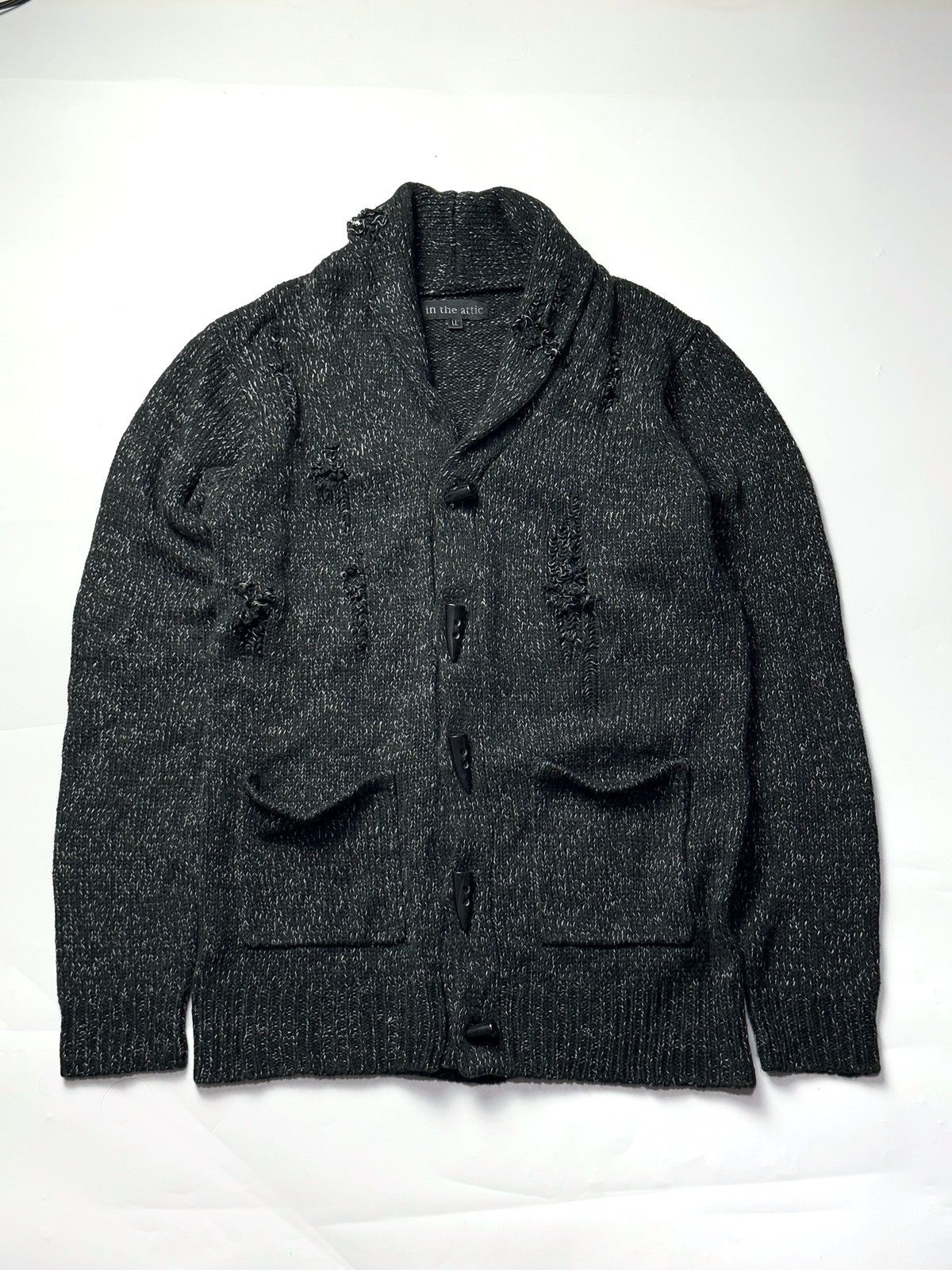 GOSTAR DE FUGA × Japanese Brand × Le Grande Bleu (L.G.B.) Distressed Intheattic Cardigan Ifsixwasnine lgb style Size US L / EU 52-54 / 3 - 2 Thumbnail