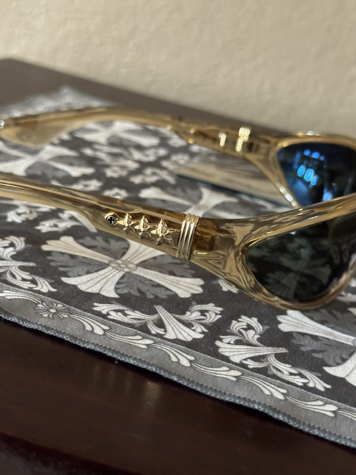 Chrome Hearts Chrome Hearts Brown & Gold Spreader Sunglasses Size ONE SIZE - 5 Thumbnail