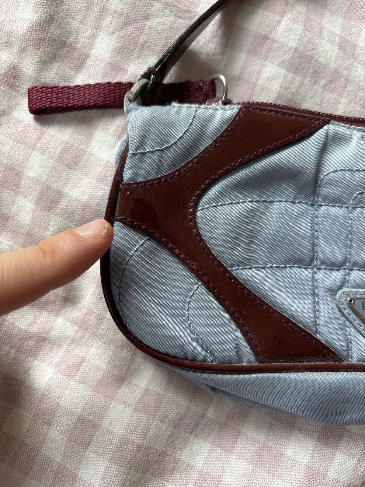Prada Prada Handbag Light Blue - Maroon Size ONE SIZE - 7 Thumbnail