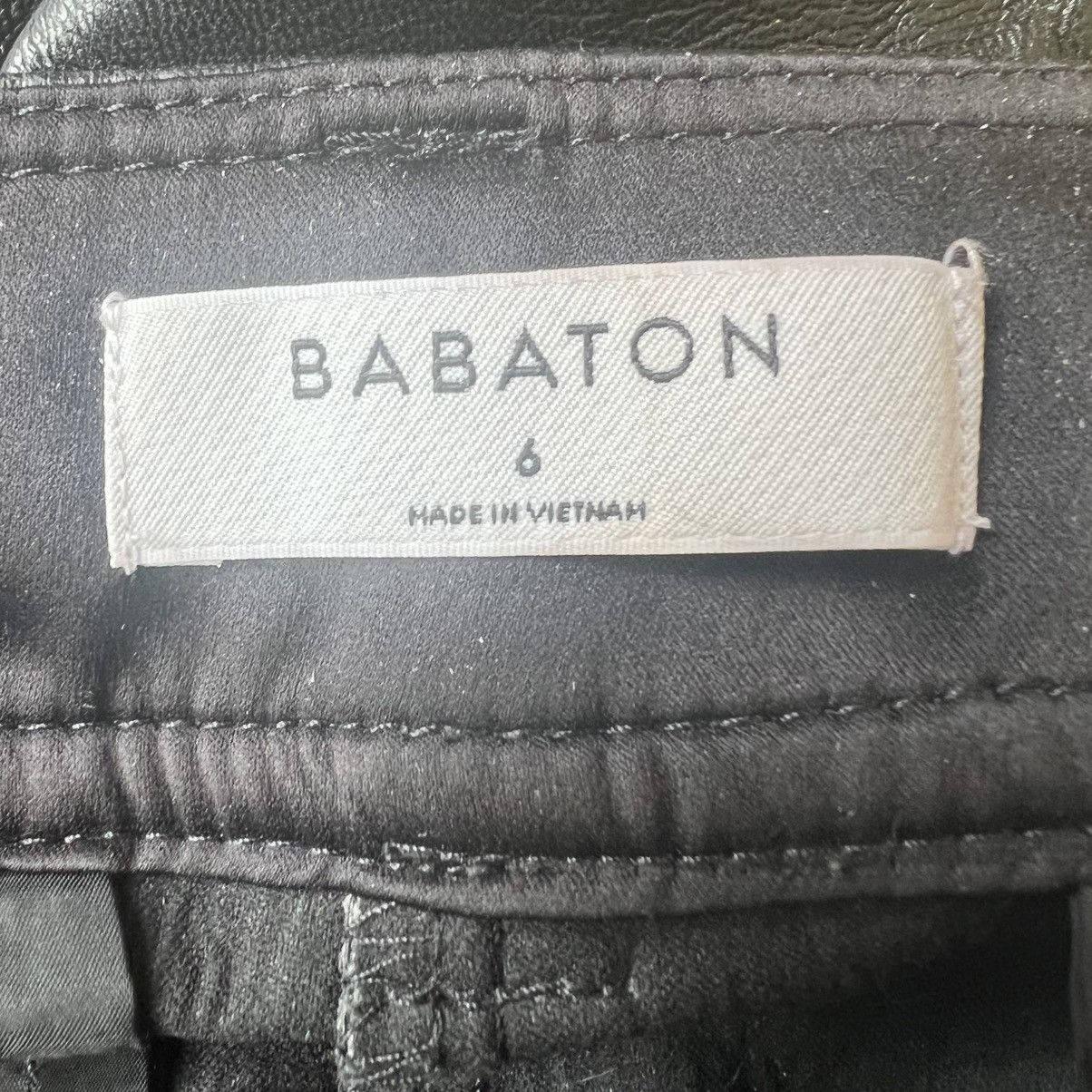 Aritzia Babaton Aritzia Black Vegan Leather Straight Leg Pants - 6 Size 28" / US 6 / IT 42 - 3 Thumbnail