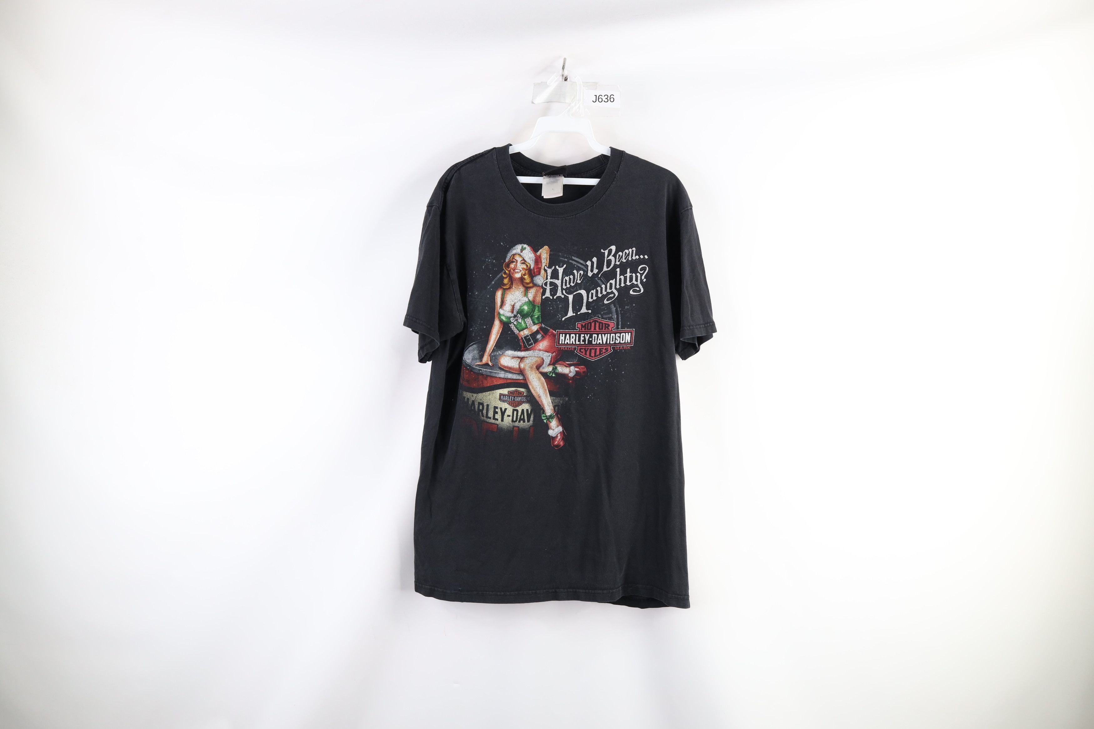 Vintage Vintage Harley Davidson Helper Pinup Girl T-Shirt Black | Grailed