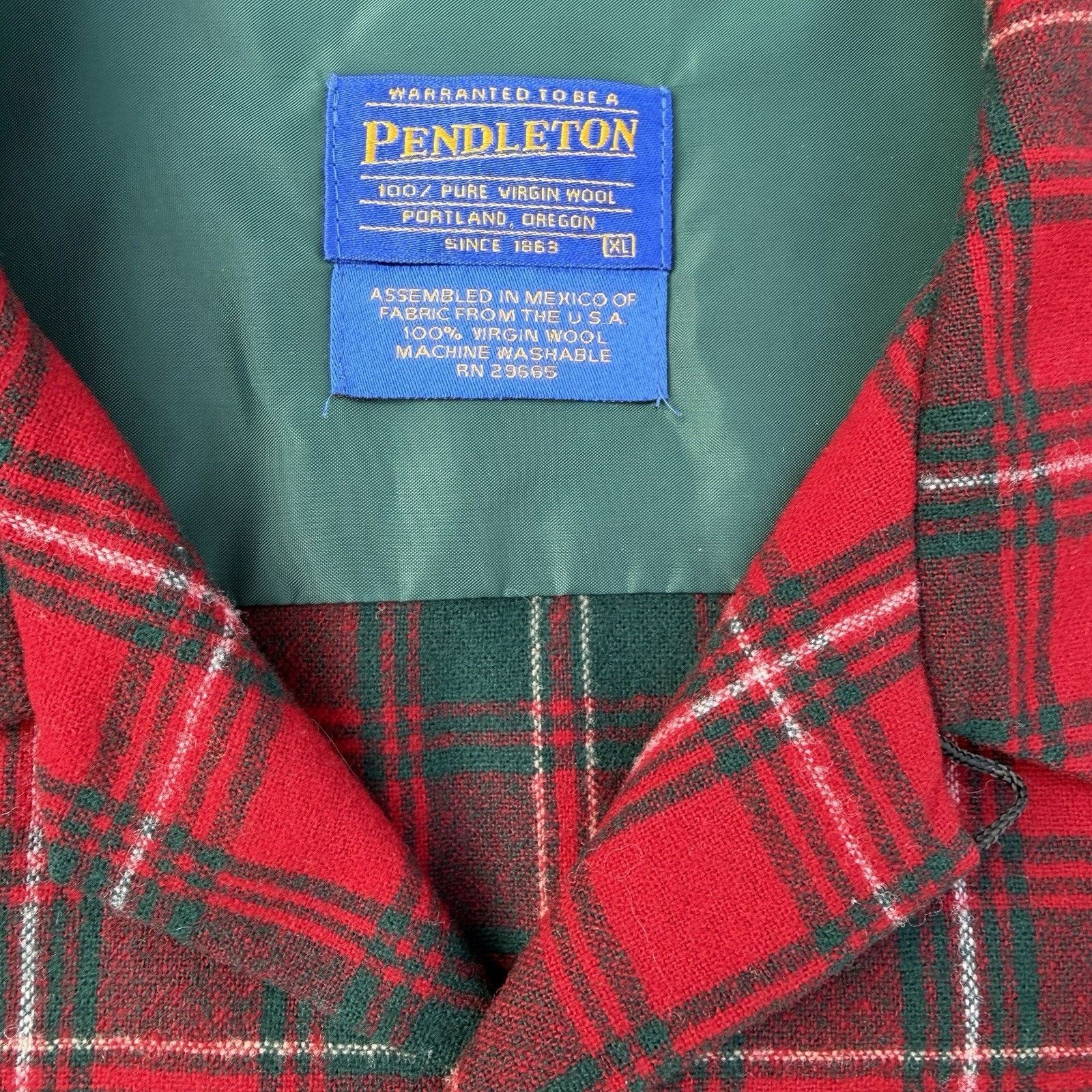 Pendleton Pendleton Red Plaid Wool Board Shirt XL Surf Size US XL / EU 56 / 4 - 4 Thumbnail