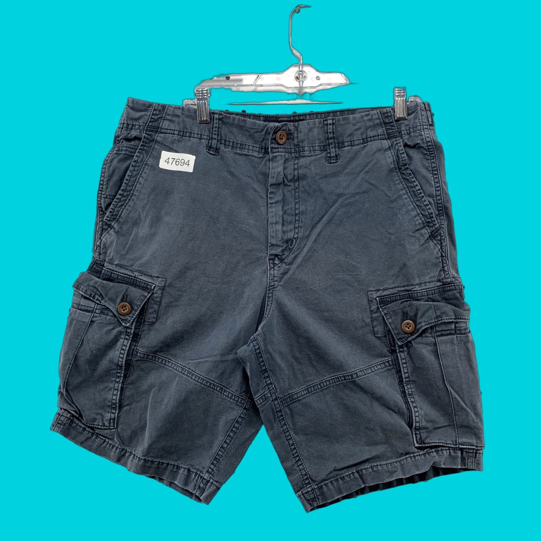 American Eagle Outfitters American Eagle Outfitters Cargo Shorts Mens 34 Faded Blue Next Level Stretch Military 36x11 Size US 34 / EU 50 - 1 Thumbnail