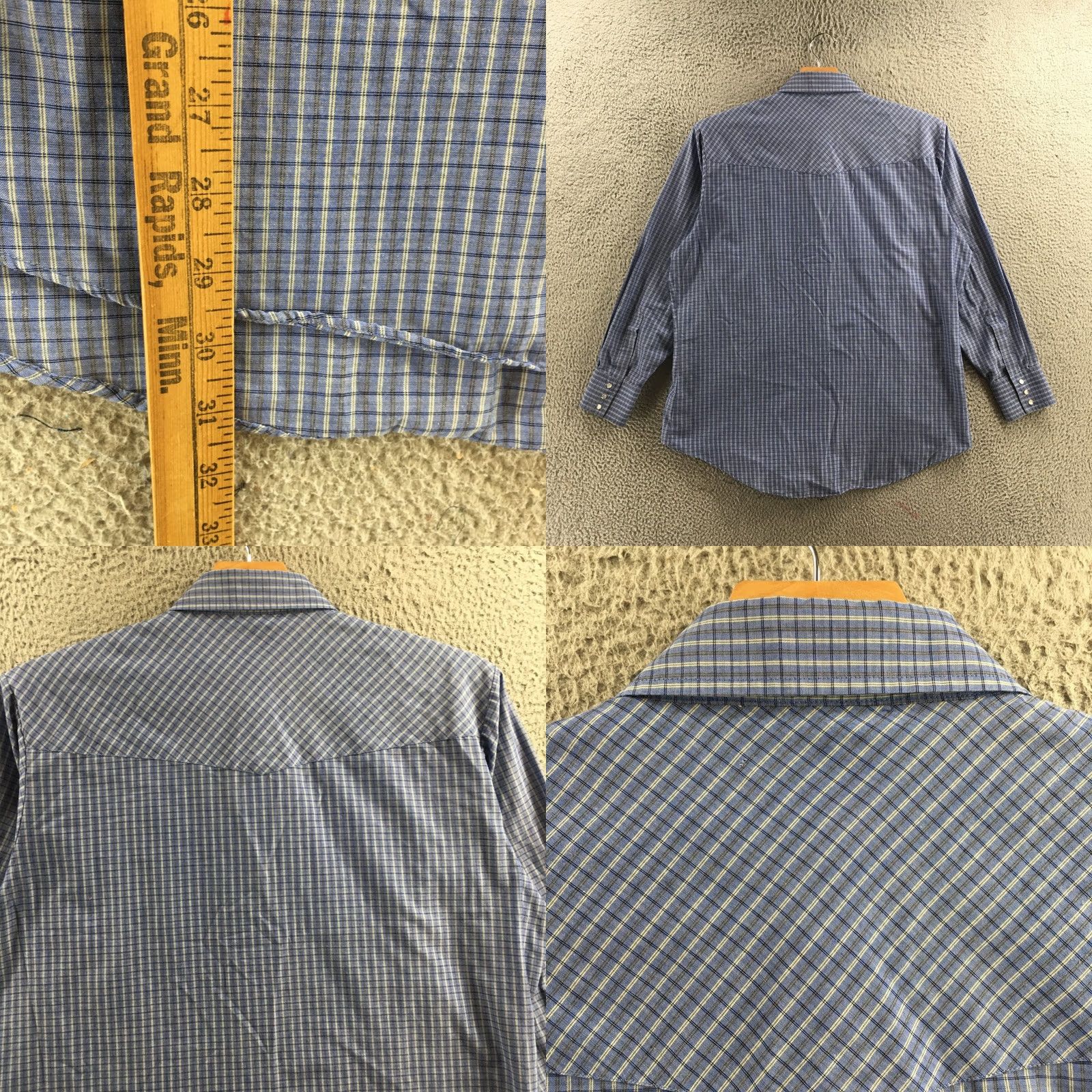 Vintage ELY Cattleman Button-Up Shirt Mens L Blue Plaid Cotton Long Sleeve Casual Shirt Size US L / EU 52-54 / 3 - 8 Thumbnail