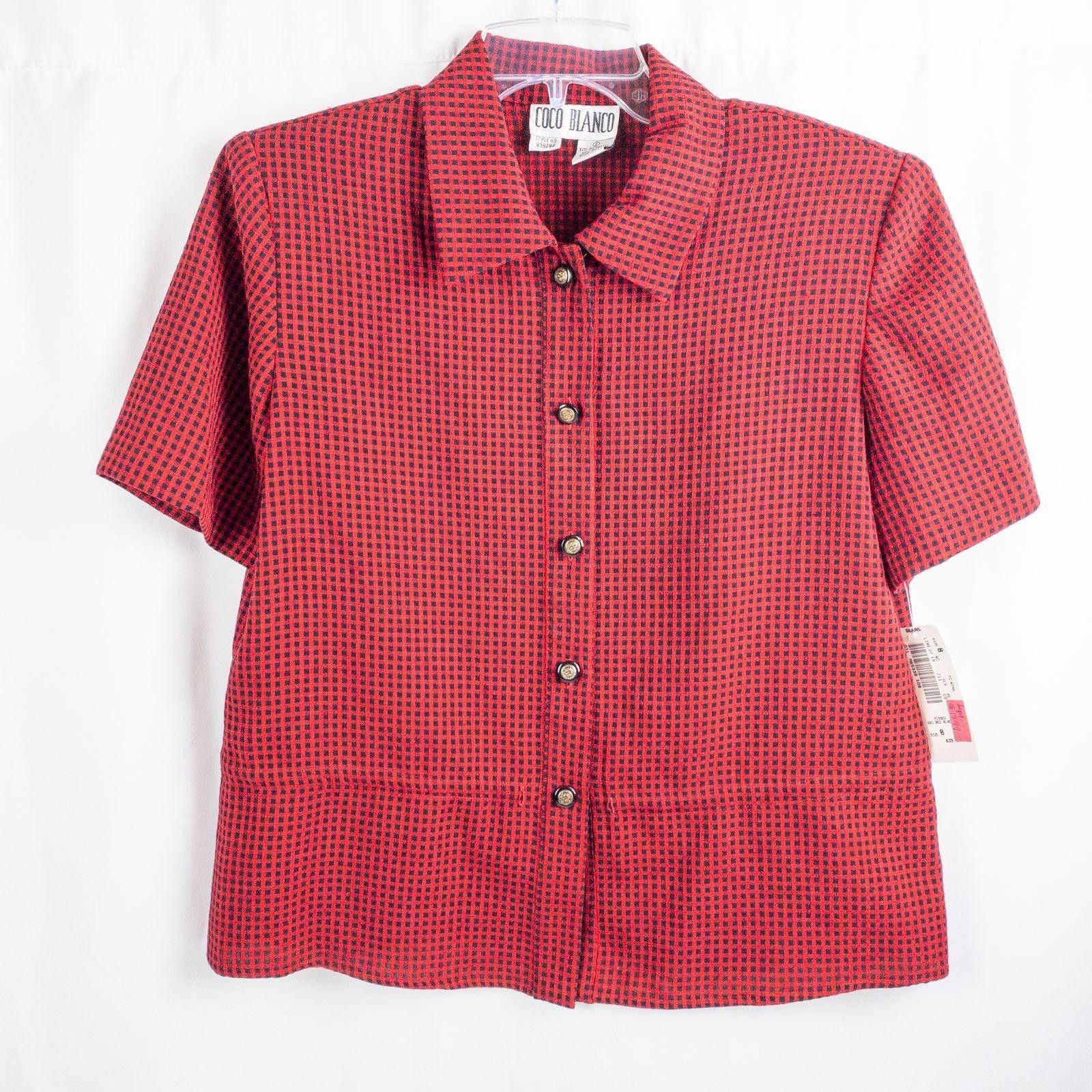 Other Coco Blanco Vintage Red & Black Checkered Shirt Womens 8 Size M / US 6-8 / IT 42-44 - 1 Thumbnail