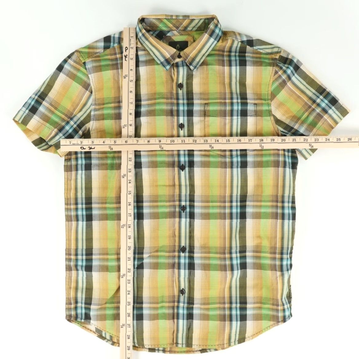 Prana Prana Button Down Pocket Cotton Blend Plaid Shirt Green Men's M Size US M / EU 48-50 / 2 - 3 Thumbnail