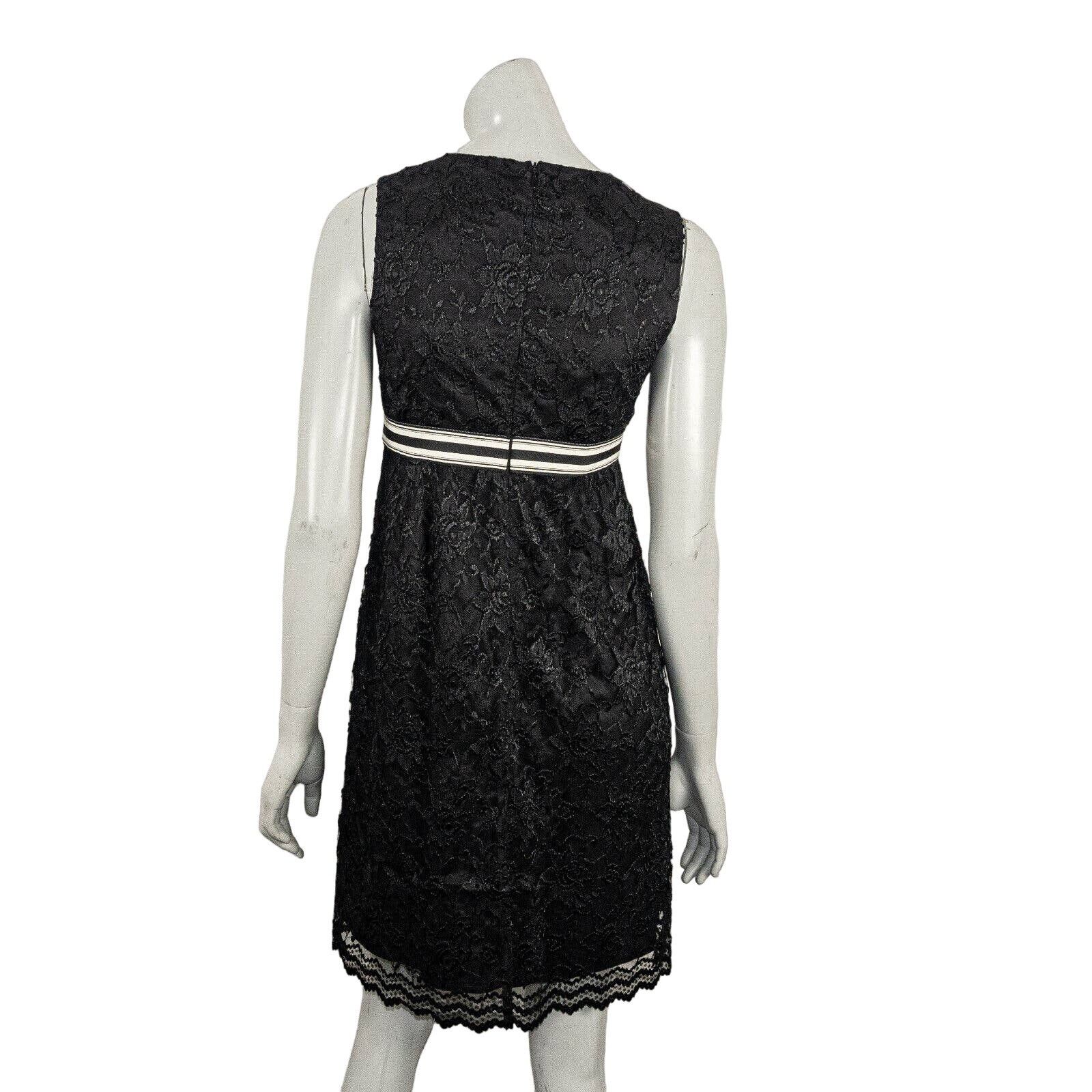 Anna Sui ANNA SUI V-neck Lace Empire Waist Dress Sleeveless Black Size S / US 4 / IT 40 - 4 Thumbnail