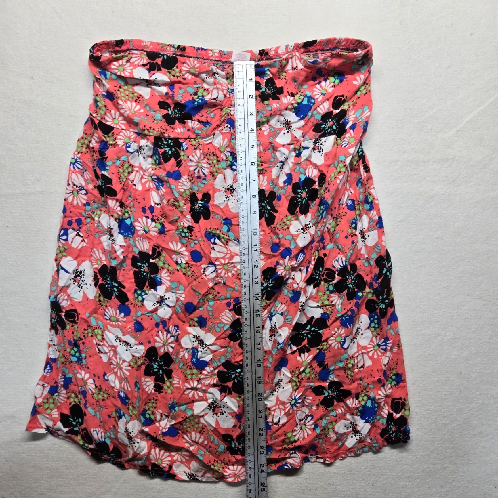 Vintage VINTAGE Xhilaration Women's Short Floral Skirt Elastic Waist Orange XL Flower Pattern Women Size 40" / US 18 - 4 Thumbnail