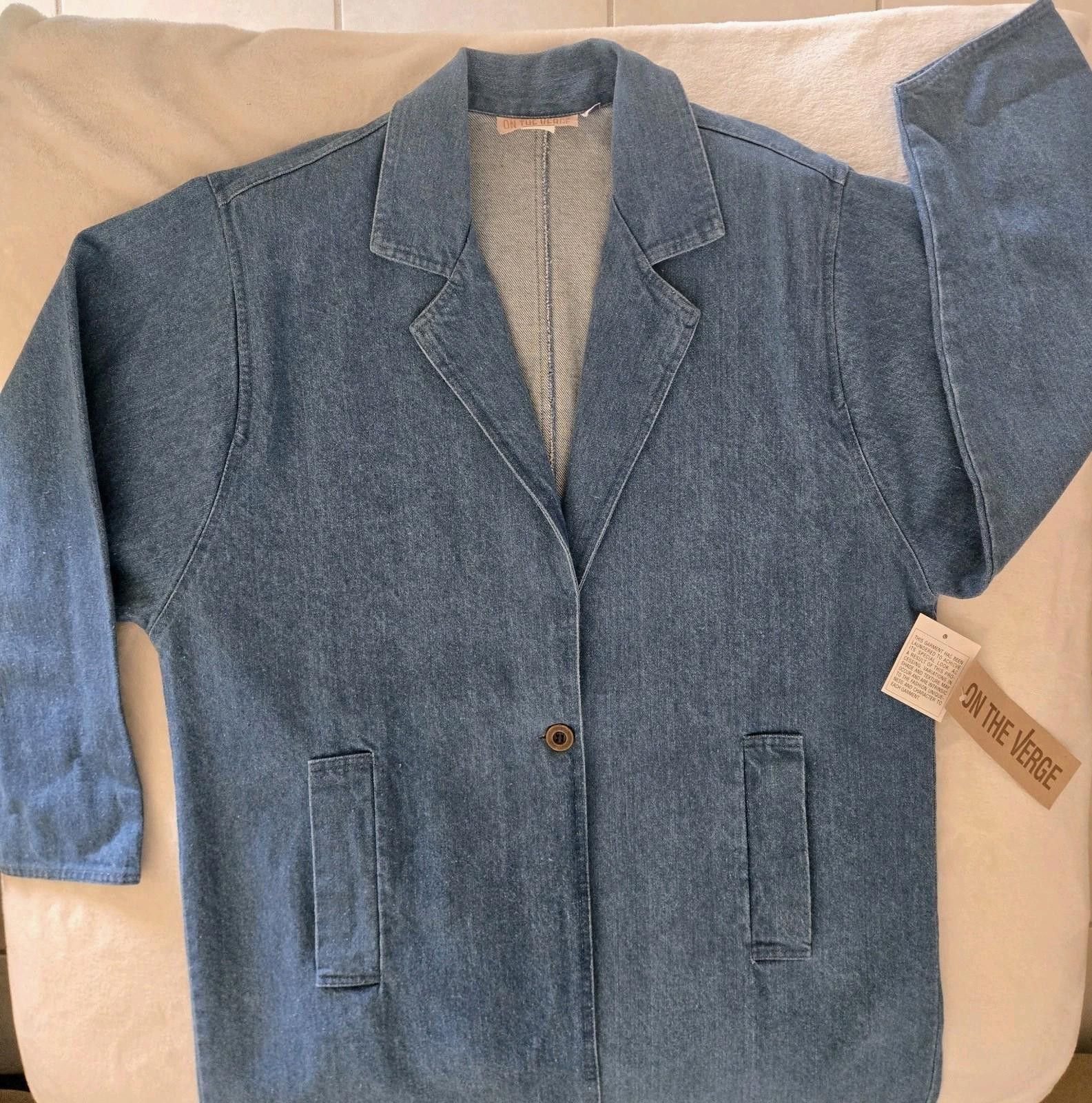 Other VINTAGE 1970's WOMEN'S DENIM TRENCH COAT - Made In USA NWT Size ONE SIZE - 3 Thumbnail