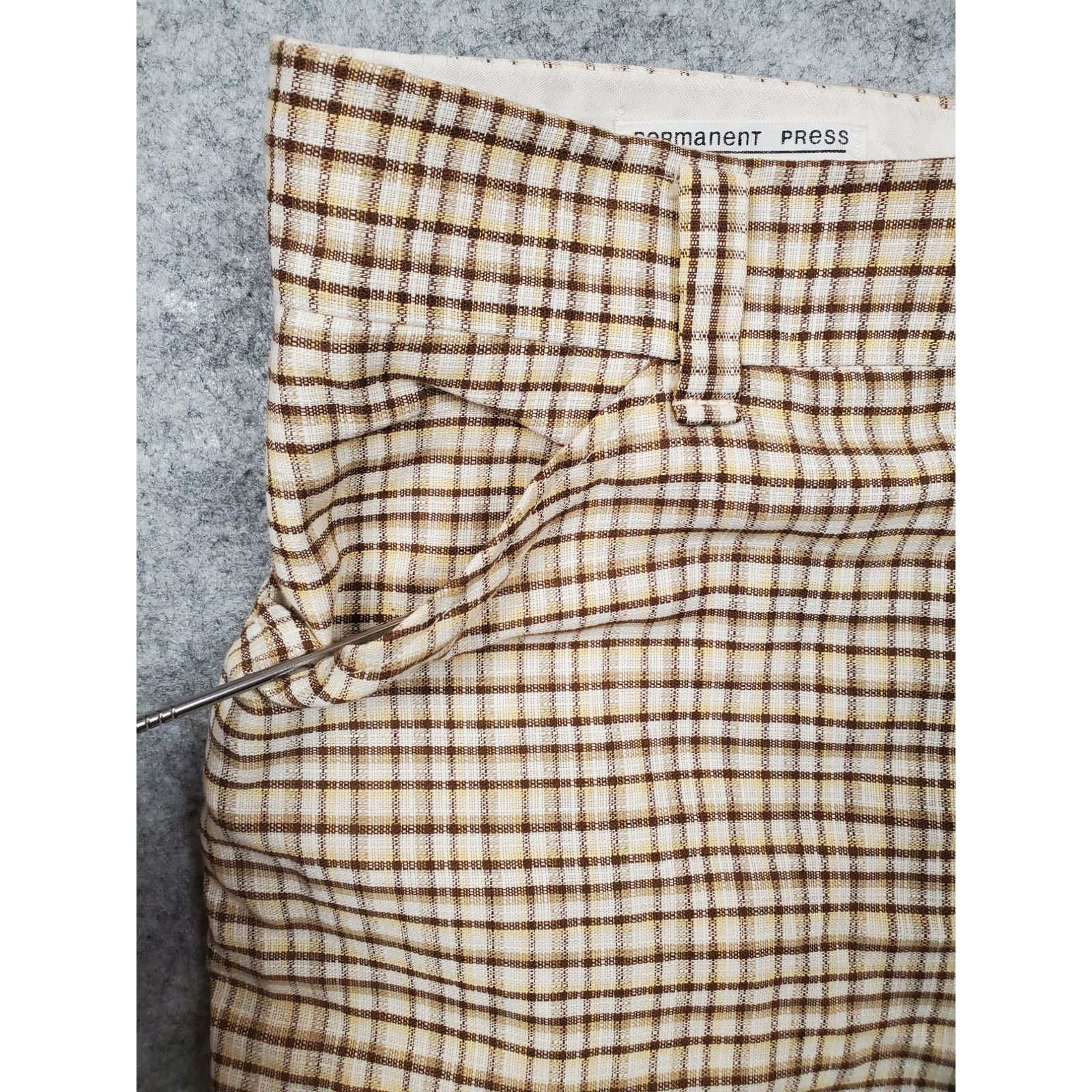 Other Vintage Men's L Brown & White Plaid Shorts Eclectic Grandpa Size US 35 - 7 Thumbnail