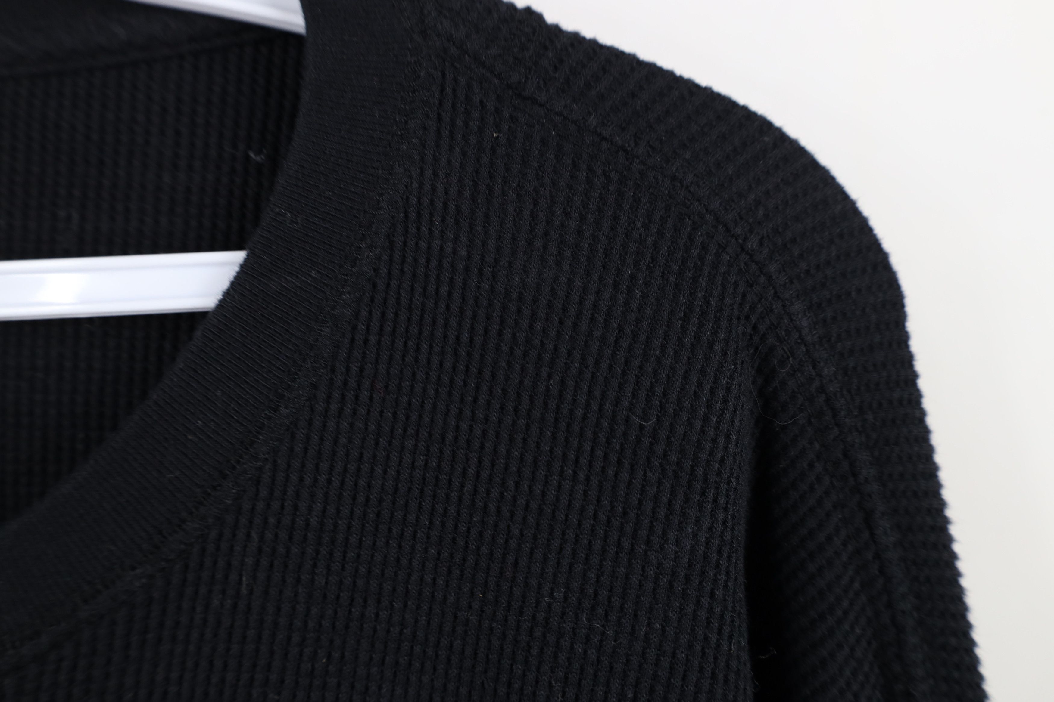 Vintage Vintage Streetwear Thermal Waffle Knit Henley T-Shirt Black Size US XXL / EU 58 / 5 - 8 Thumbnail