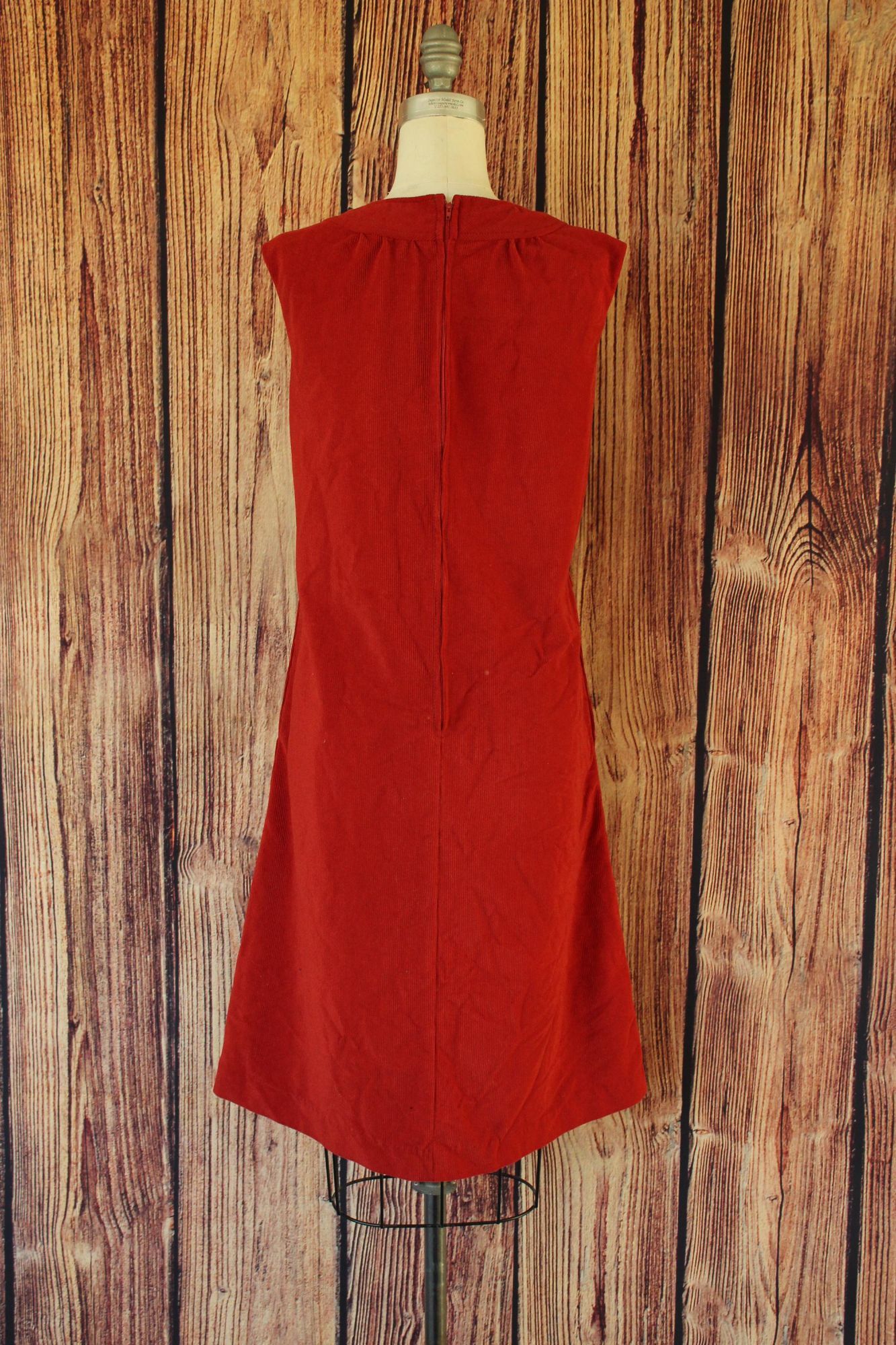 Vintage Vintage 1980s Dress With Pockets, Red Corduroy Shaker Sport Size M / US 6-8 / IT 42-44 - 8 Thumbnail
