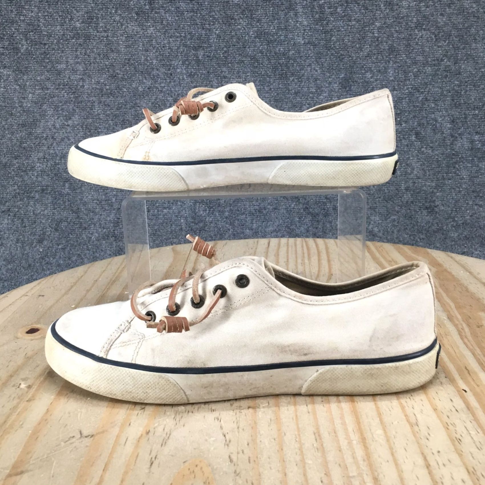 Sperry Sperry Shoes Womens 8.5 M Casual Low Top Sneakers STS95128 White Canvas Lace Up Sneaker Women White Canvas Lace Up Shoes Size M / US 6-8 / IT 42-44 - 2 Thumbnail