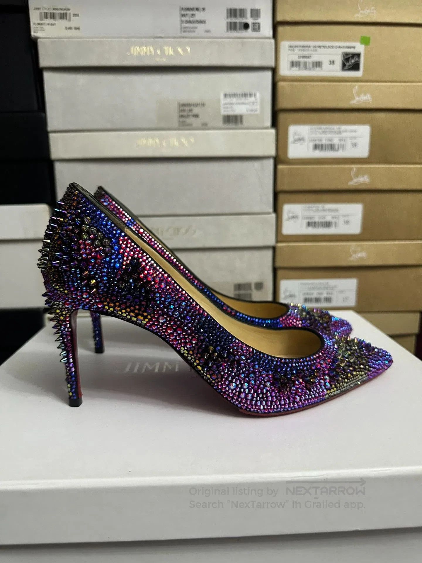 Christian Louboutin Christian Louboutin Crystal Embellished Heels. Size US 6.5 / IT 36.5 - 5 Thumbnail