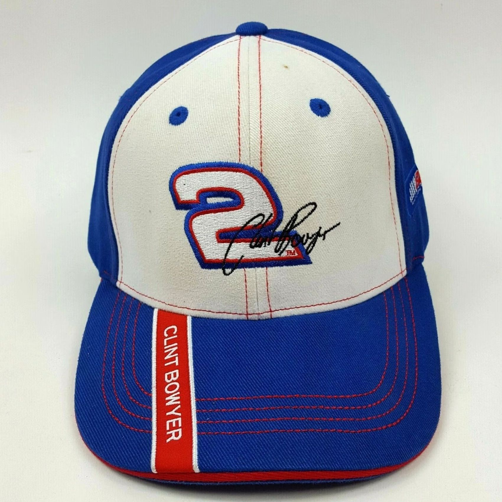 Timberland Timberland Pro Racing Clint Bowyer NASCAR Snapback Hat Baseball Cap Blue Vintage 90s Retro Embroidered Adjustable Mens Baseball Cap Size ONE SIZE - 2 Thumbnail