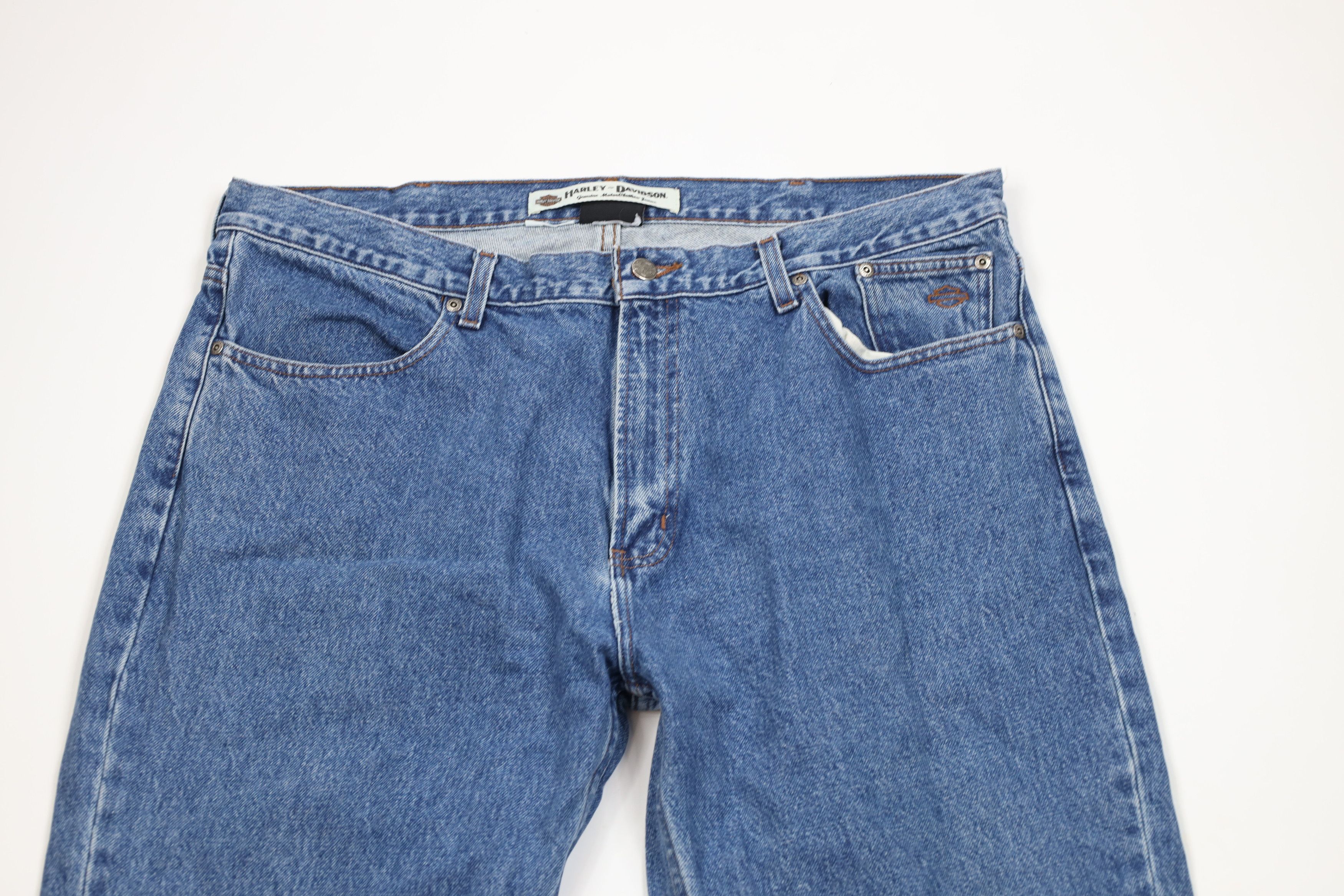 Harley Davidson Vintage 90s Y2K Harley Davidson Wide Leg Denim Jeans Blue Size US 38 / EU 54 - 2 Thumbnail