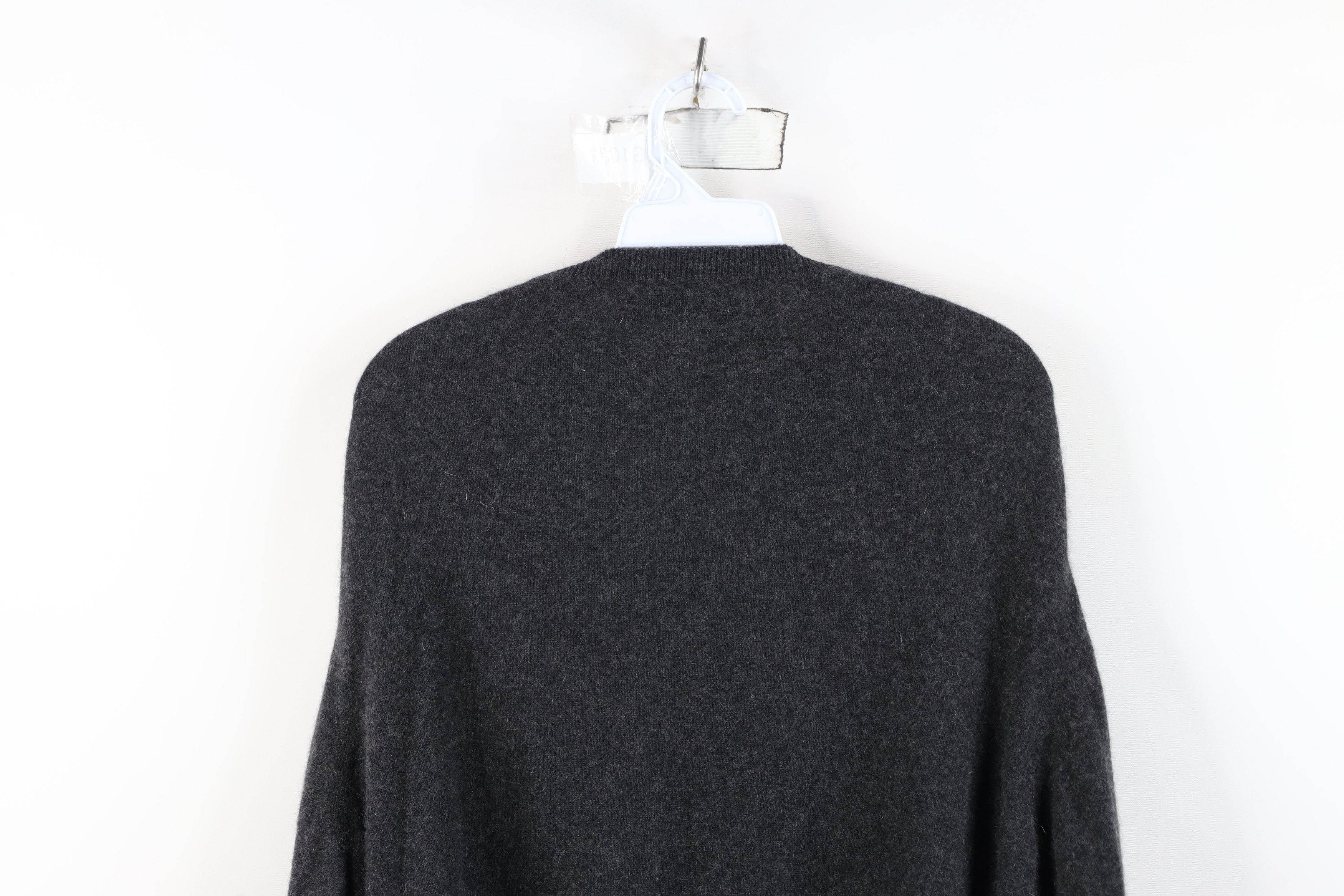 Vintage Streetwear Soft Cashmere Knit V-Neck Sweater Charcoal Gray Size US XL / EU 56 / 4 - 7 Thumbnail