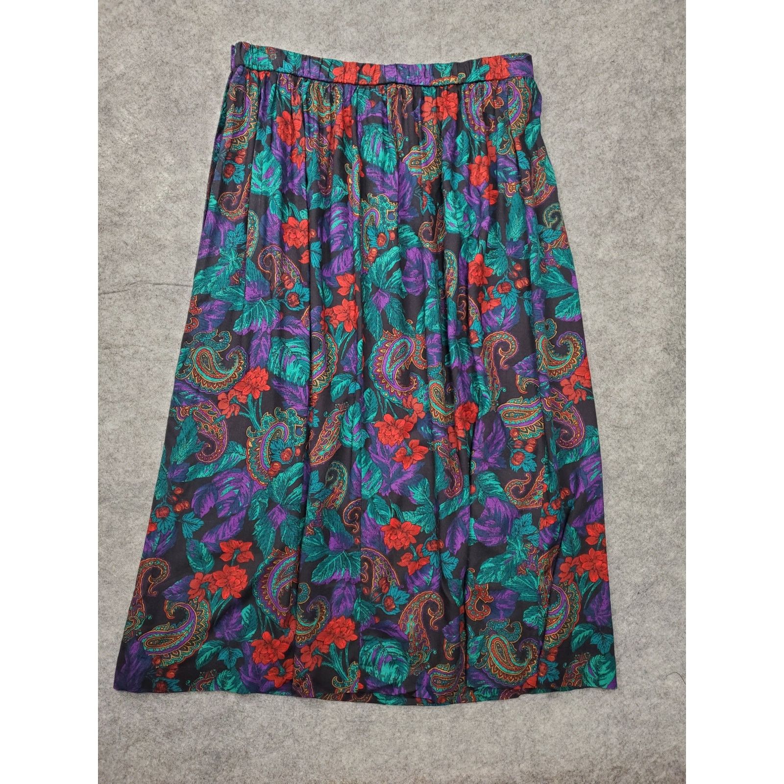 Other Vintage Women's Size 14 Alfred Dunner Floral Paisley Skirt Size 36" / US 14 / IT 50 - 2 Thumbnail