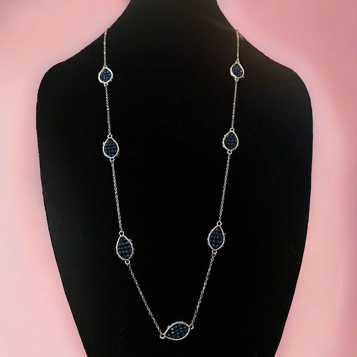 Other Beaded teardrop link silver tone necklace Size ONE SIZE - 1 Thumbnail
