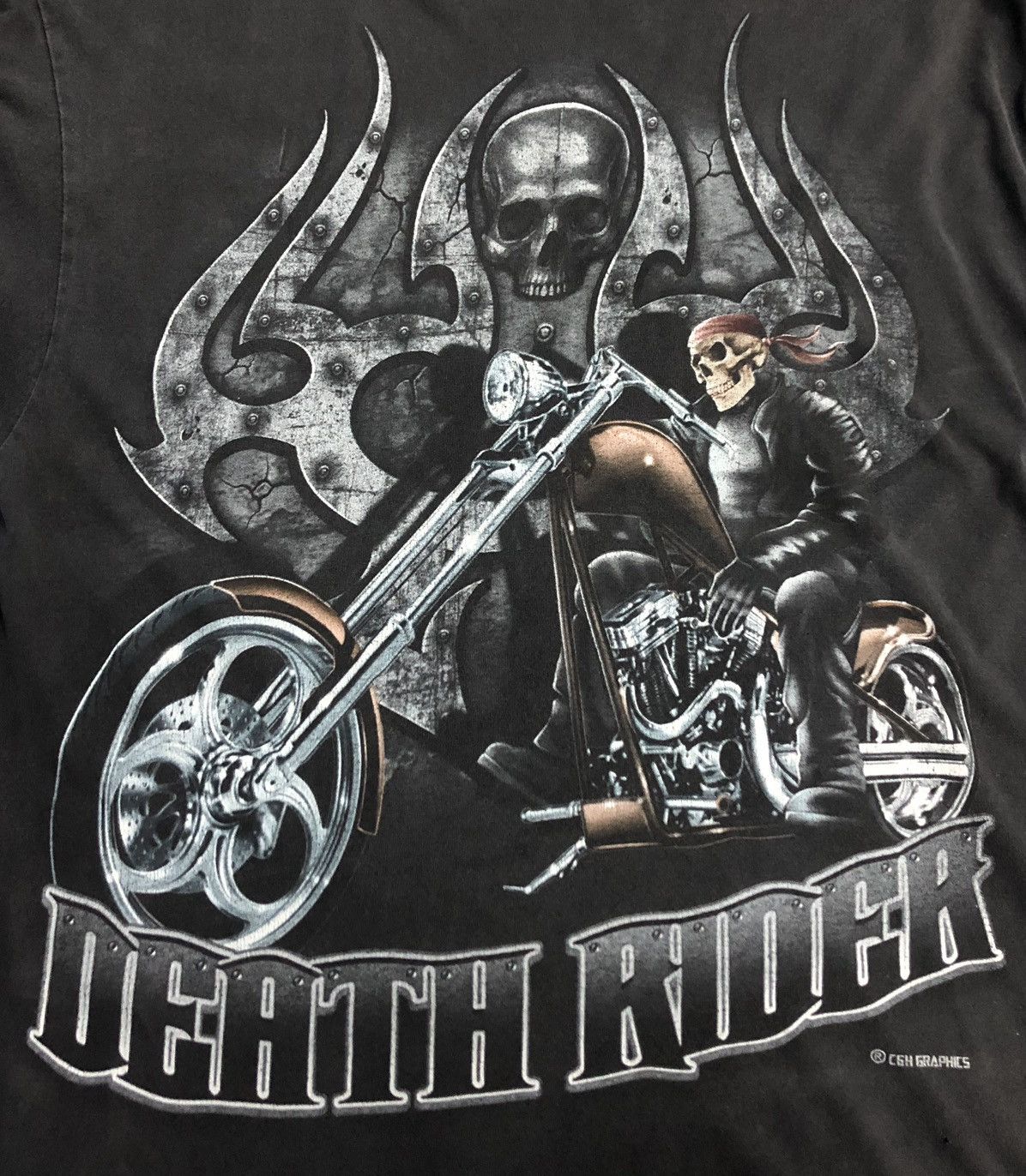 Vintage Vintage CH Gold Series Death Rider T-Shirt Size US L / EU 52-54 / 3 - 3 Thumbnail