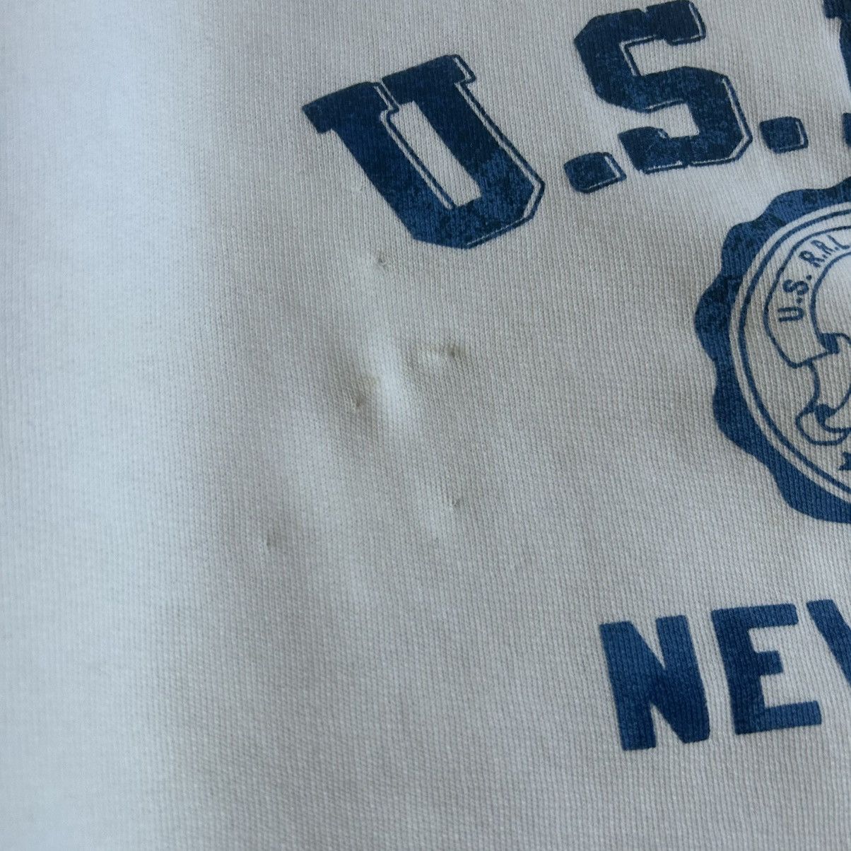 RRL Ralph Lauren 2018 CREAM U.S.R.R.L. MOUNTED COLLAR FOOTBALL CREWNECK BLUE Size US M / EU 48-50 / 2 - 3 Thumbnail