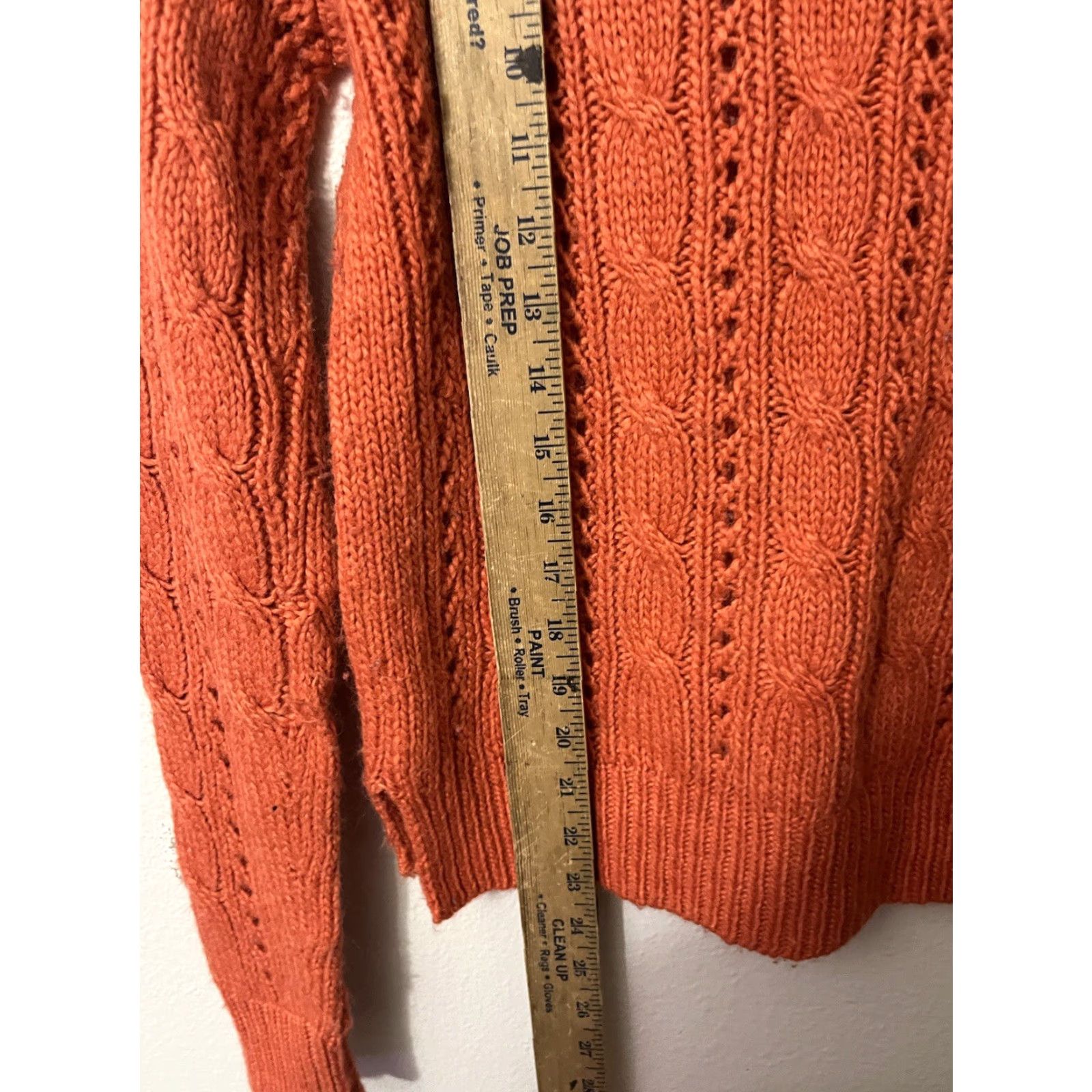 Vintage WHOAU Women Sweater Orange Knit Long Sleeve Crew Neck Casual Open Knit Pullover M Size - Regular Fit, Logo Accent, Fall Spring, Raglan Sleeve Size M / US 6-8 / IT 42-44 - 4 Thumbnail