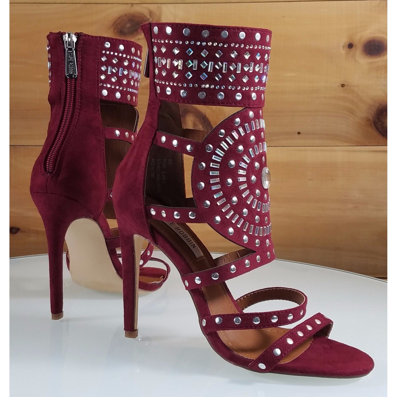 Other CR Blair Burgundy Wine Red Rhinestone & Stud Design 4.5" Hi Size US 6.5 / IT 36.5 - 4 Thumbnail