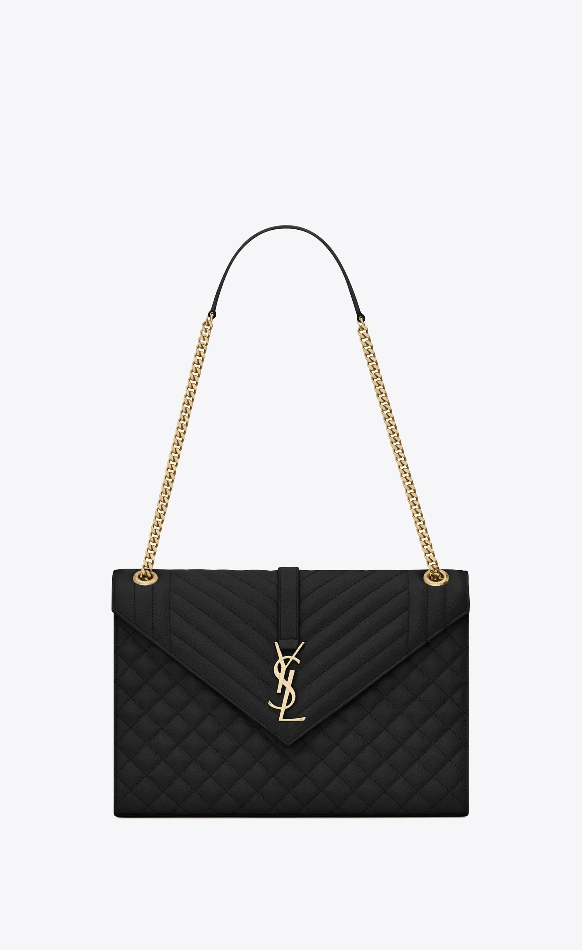 Saint Laurent Paris o1b1hav110924 Size: OS / Envelope Large Leather Bag in Black Size ONE SIZE - 1 Thumbnail