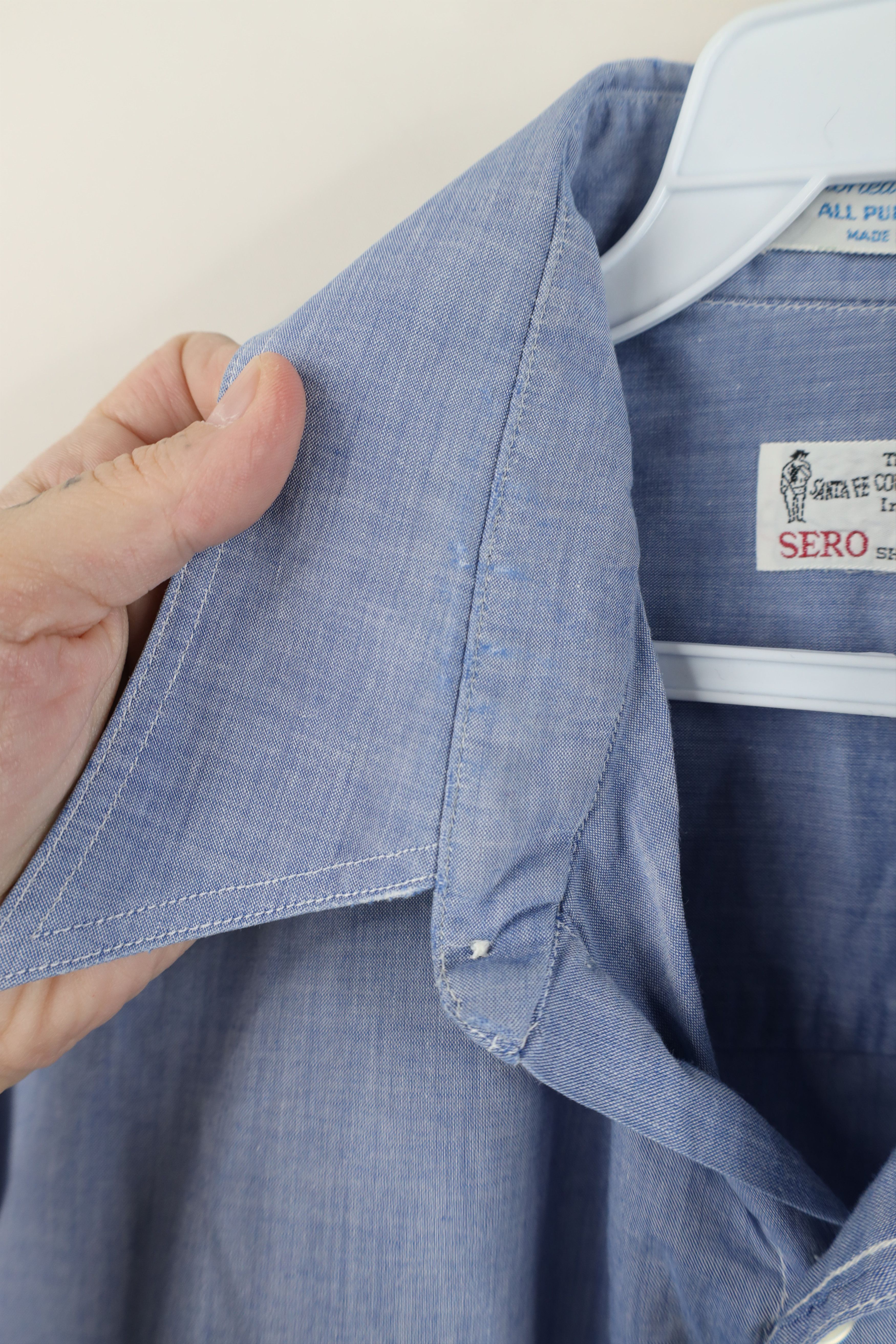 Vintage Vintage 60s Streetwear Broadcloth Chambray Button Shirt USA Size US M / EU 48-50 / 2 - 6 Thumbnail