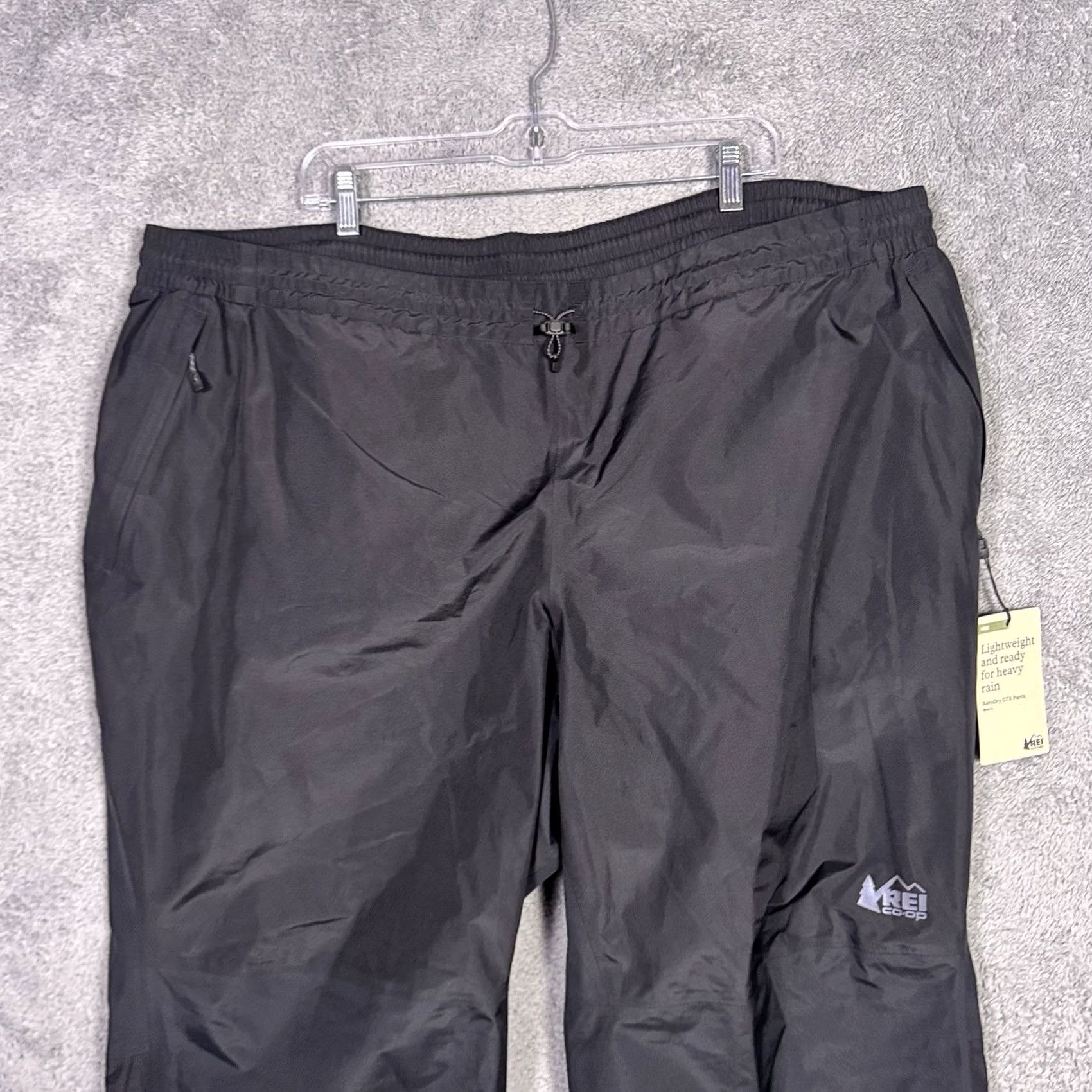 Vintage REI Co-op XeroDry GTX Pants Mens 3XL XXXL Black Gore-Tex Waterproof Hike Drawstring Ankle Zip 59 Size US 39 - 3 Thumbnail