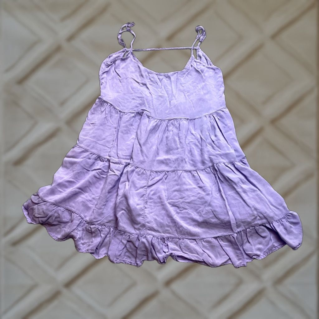 American Eagle Outfitters American Eagle Outfitters Tank Dress Sleeveless Purple One Size Juniors Women Knee Length Dress Tunic Size ONE SIZE - 1 Thumbnail