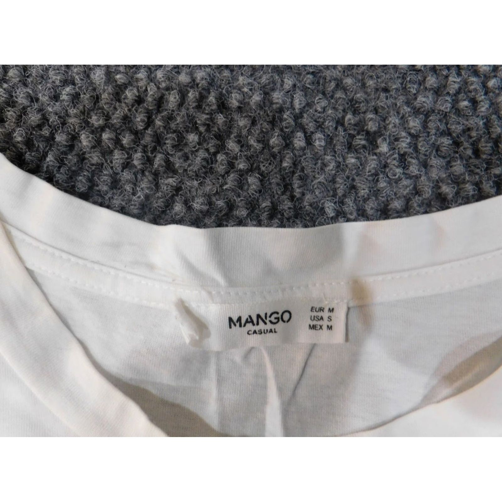 Mango Mango Womens Blouse Shirt Short Sleeve Crew Neck Embroidered Floral White S Knit Cotton Casual Womens Size S / US 4 / IT 40 - 5 Thumbnail