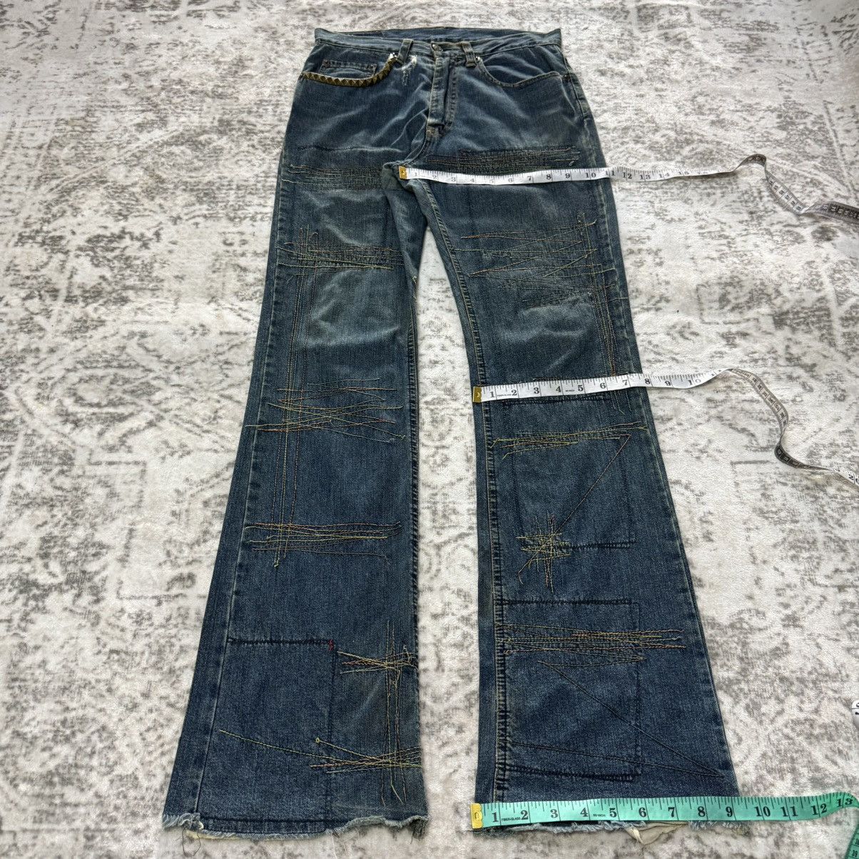 Hysteric Glamour Hysteric Glamour Boro Repaired Details Studded Flared Jeans Size US 29 - 10 Thumbnail