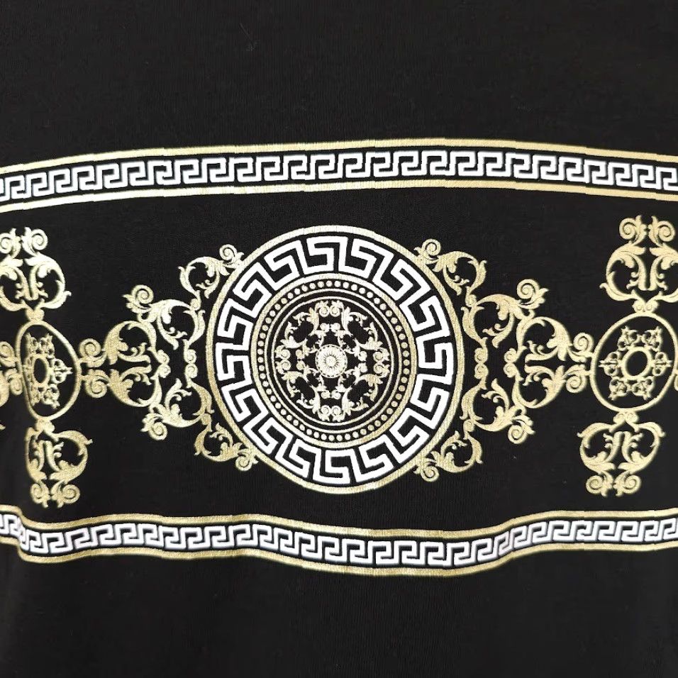Vintage Casa Moda T Shirt Mens Size Medium Black White Gold Greek Key Meander NEW Size US M / EU 48-50 / 2 - 3 Thumbnail