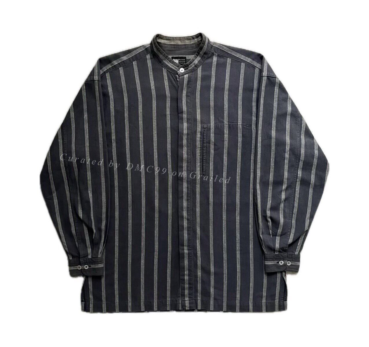 Issey Miyake Vintage Issey Miyake Striped Stand Collar Shirt Size US M / EU 48-50 / 2 - 1 Thumbnail