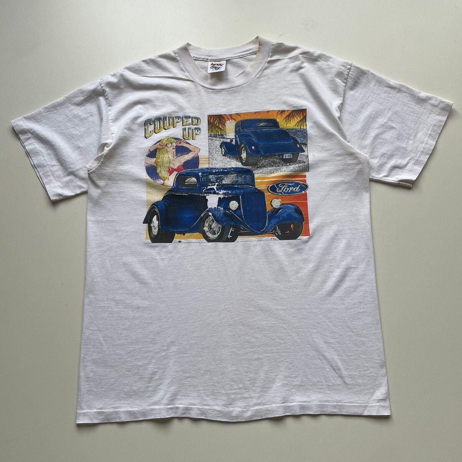 Ford Vintage 90s Ford Car Promo Art T Shirt Large Made In USA Size US L / EU 52-54 / 3 - 1 Thumbnail