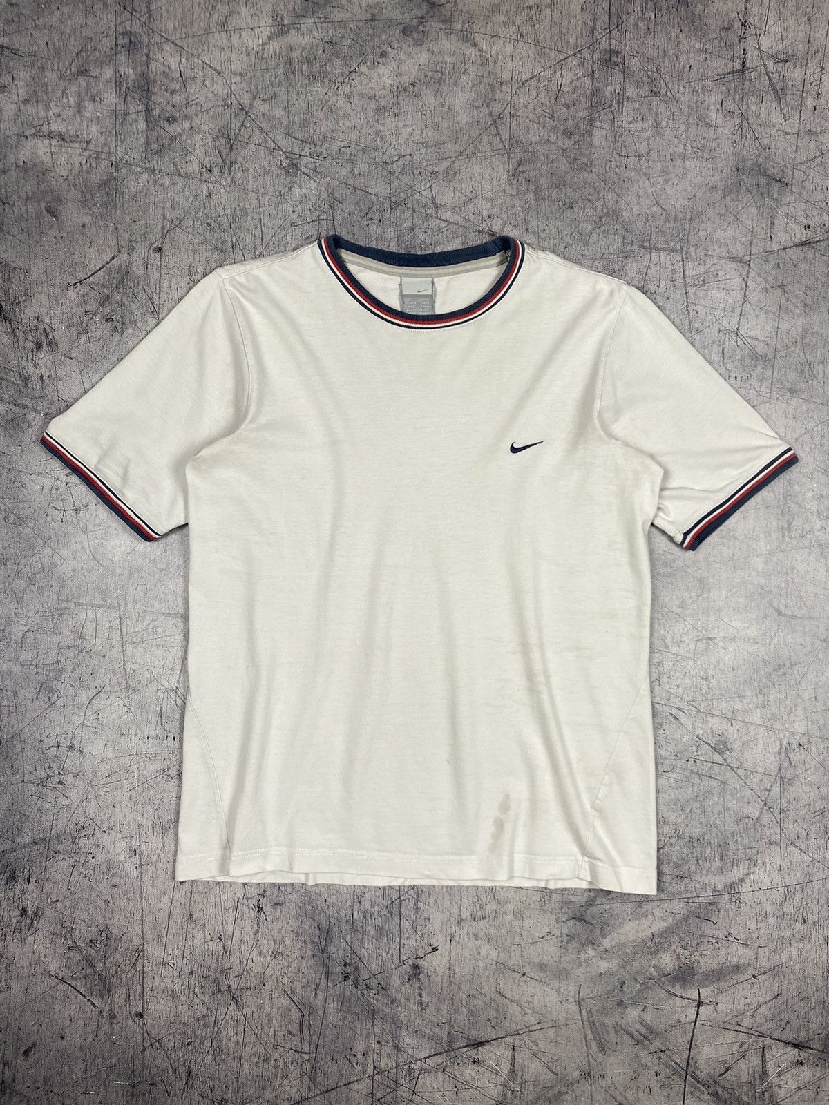 Nike × Vintage Vintage Nike Swoosh Y2K Drill Tee T Shirt Size S Size US S / EU 44-46 / 1 - 2 Thumbnail