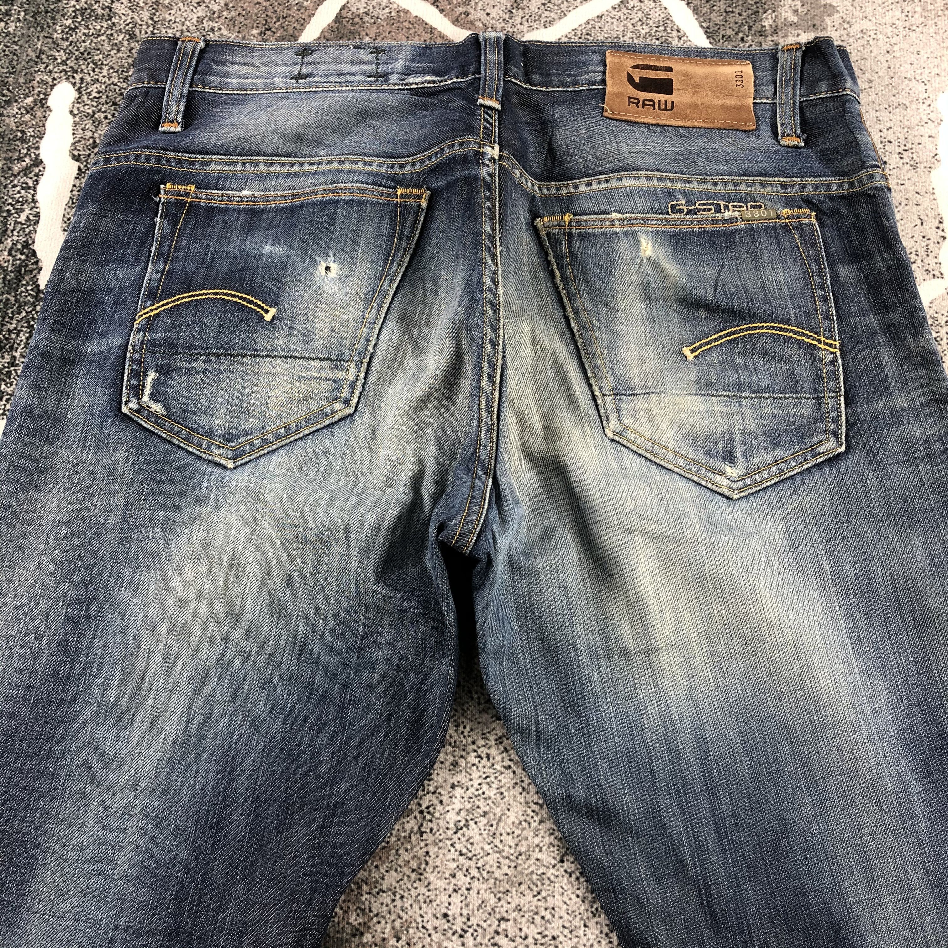 G-Star G Star Raw 3301 Jeans Faded Blue Denim KJ729 Size US 34 / EU 50 - 4 Thumbnail