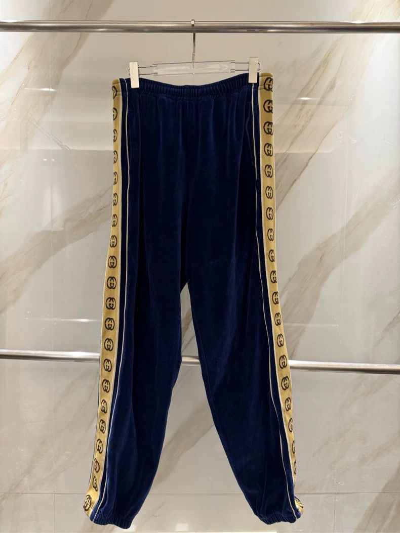 Gucci Gucci Blue velvet string trousers 2501-Nextarrow Size US 32 / EU 48 - 1 Thumbnail