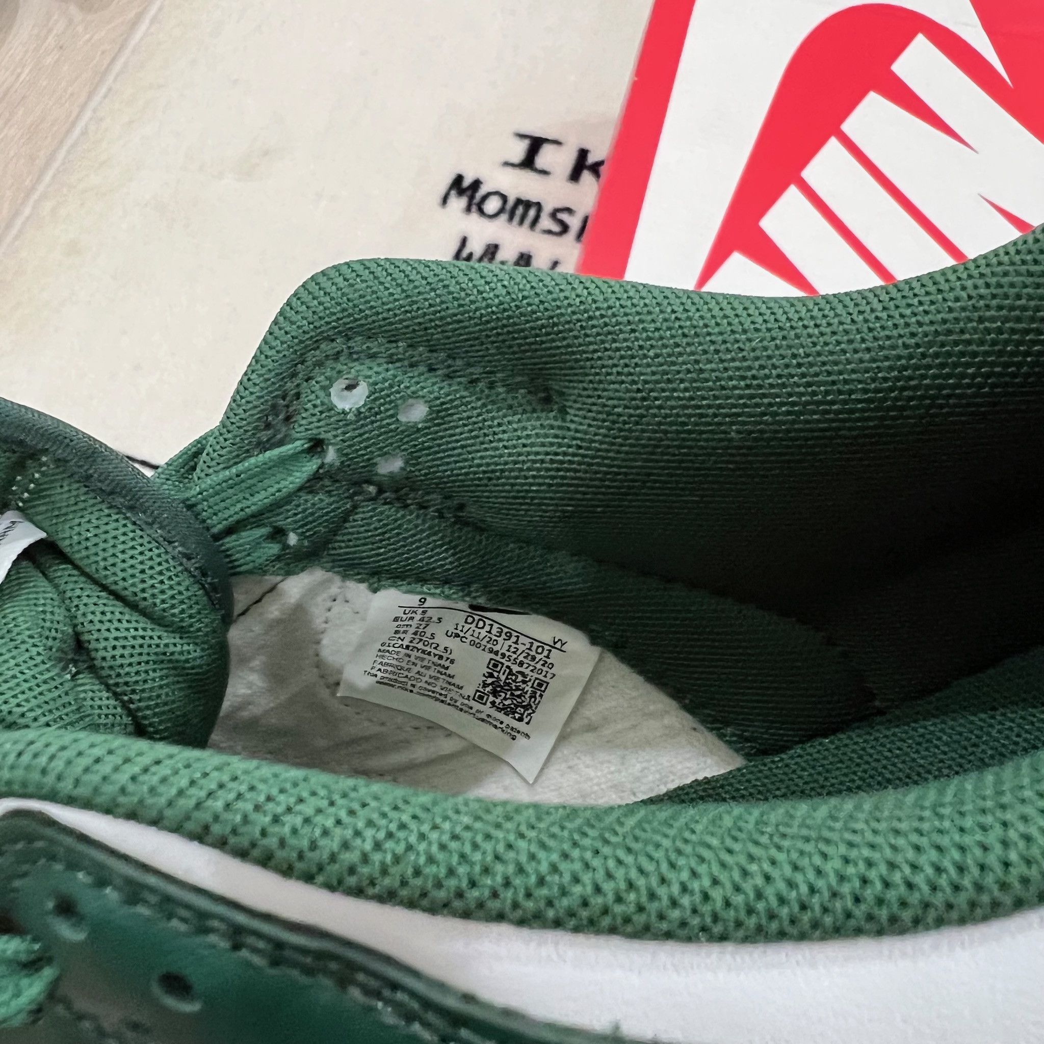 Nike Nike Dunk Low Retro White Green Michigan State - 9us Men Size US 9 / EU 42 - 7 Thumbnail