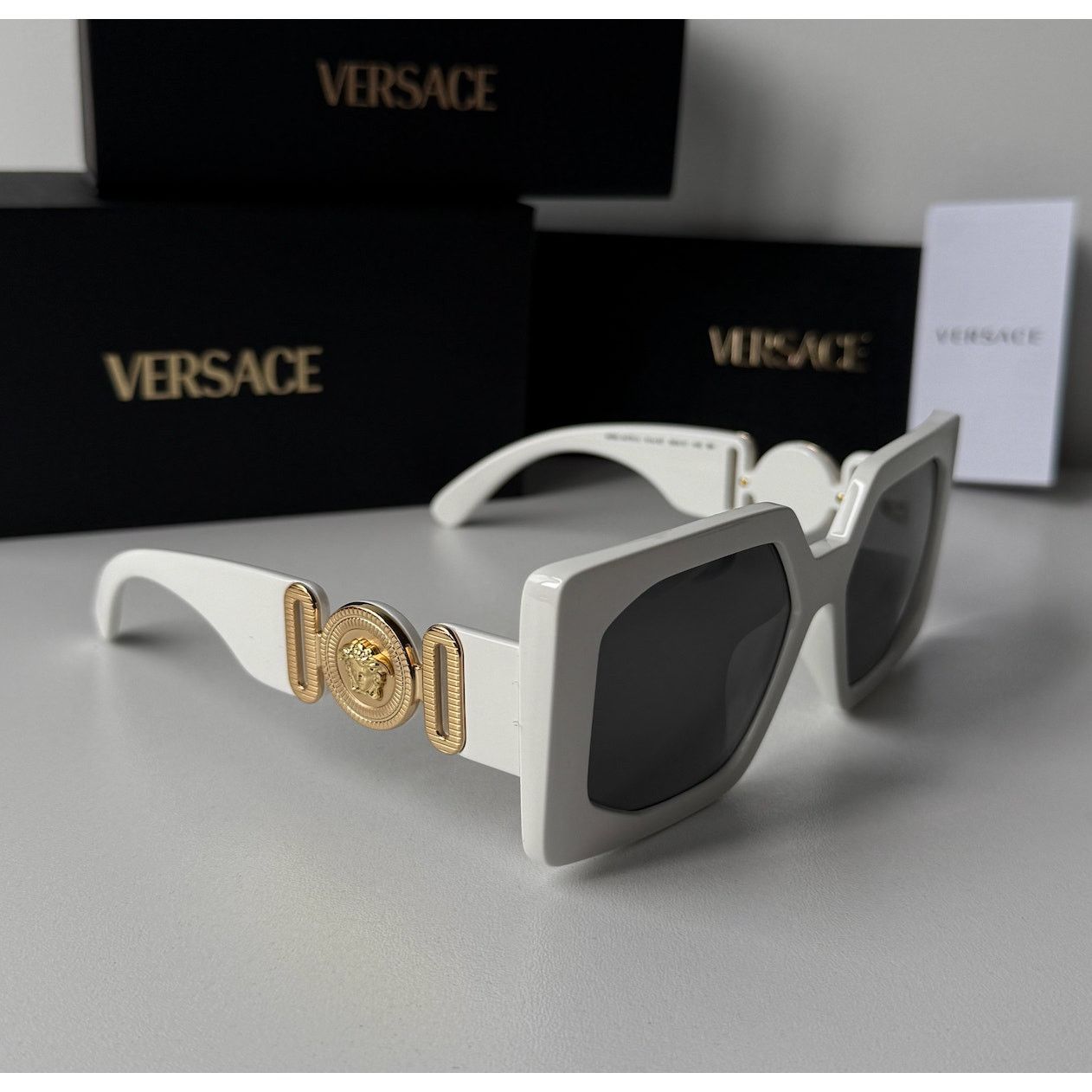 Versace NEW Versace VE4478U Oversized White Square Sunglasses Size ONE SIZE - 6 Thumbnail