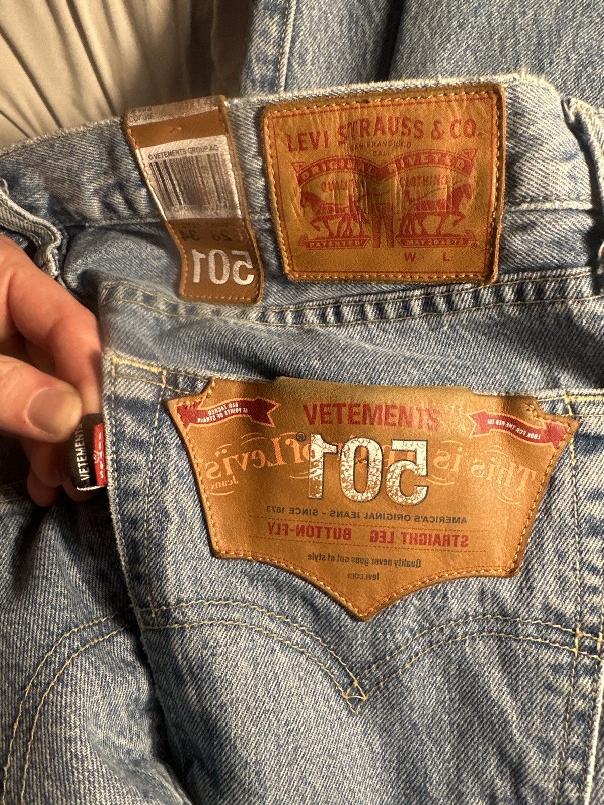 Levi's × Vetements Levi X Vetements 1/1 501 jeans Size US 28 / EU 44 - 3 Thumbnail