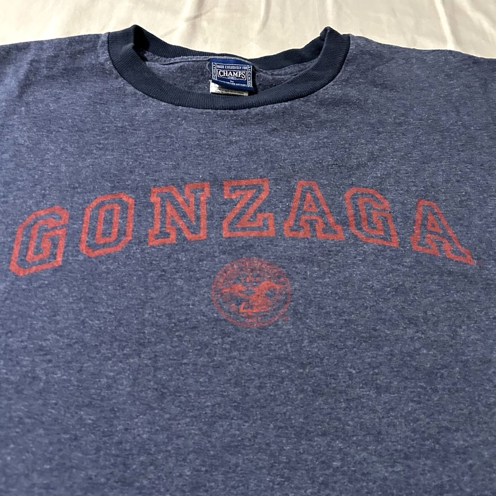 Vintage VINTAGE Champs Sports Gonzaga College Ringer Shirt L Blue Mens Shirt Size US L / EU 52-54 / 3 - 2 Thumbnail