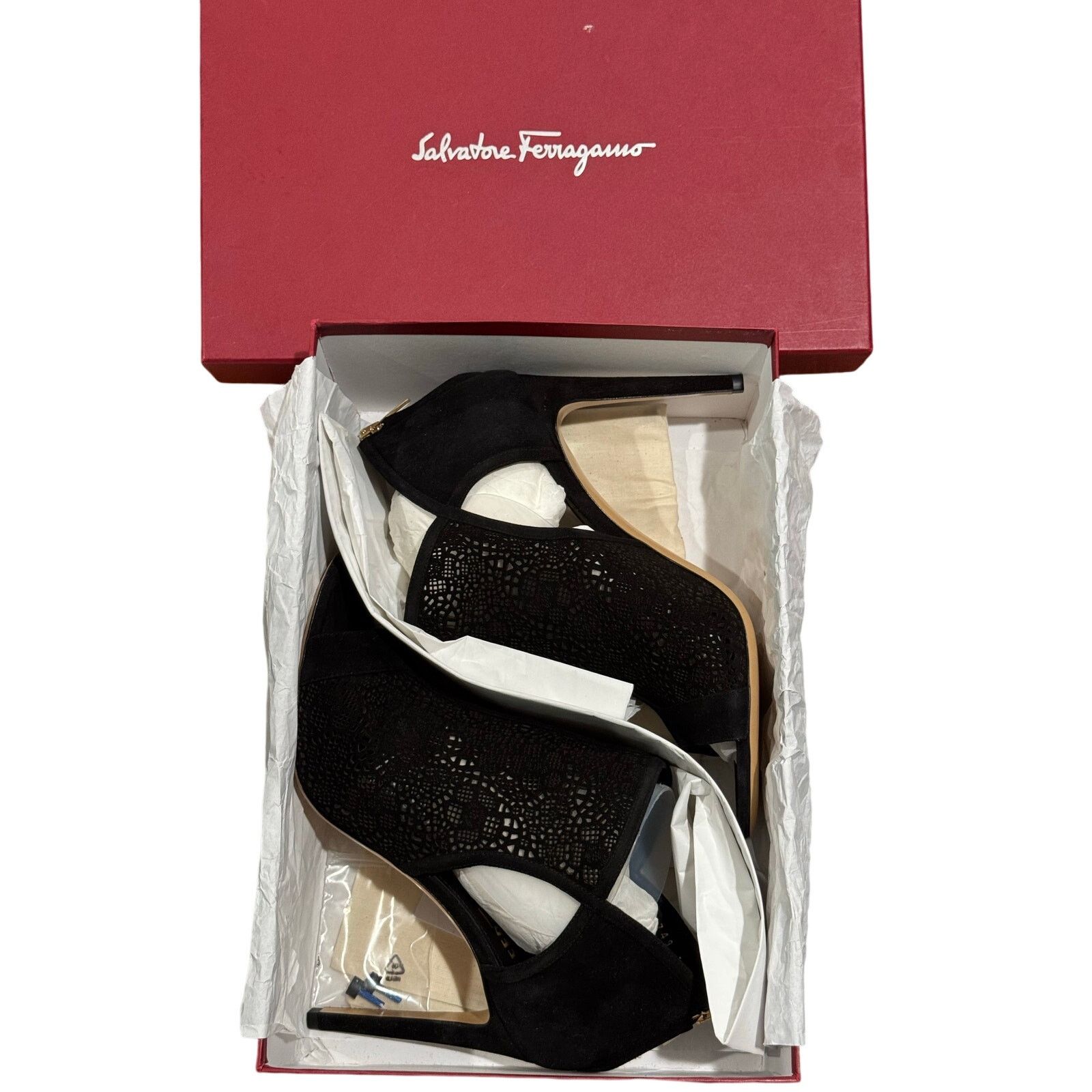 Salvatore Ferragamo Salvatore Ferragamo Gayle Black Suede Ankle Booties sz. 10B Size US 10 / IT 40 - 9 Thumbnail