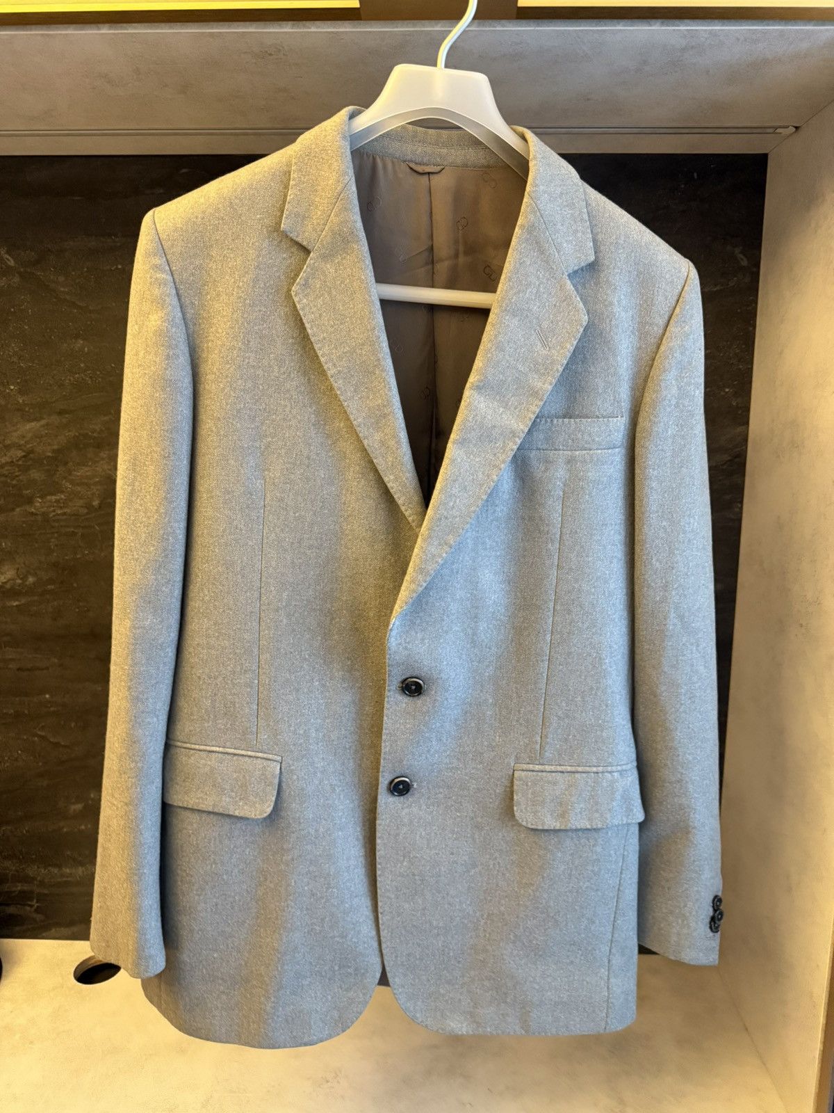 Dior Dior Vintage Thick Grey Wool Suit Size 50R - 1 Thumbnail
