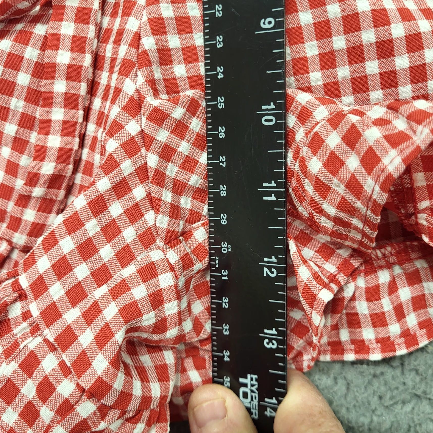 Vintage Sienna Sky Shorts Women's XSmall Red & White Gingham Checked Casual Flirty Size 26" / US 2 / IT 38 - 6 Thumbnail