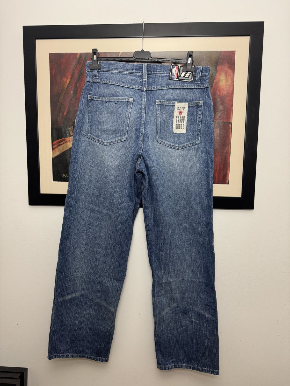 NBA Vintage Y2K NBA unk Chicago Bulls Jordan denim pants Rare Size US 34 / EU 50 - 2 Thumbnail